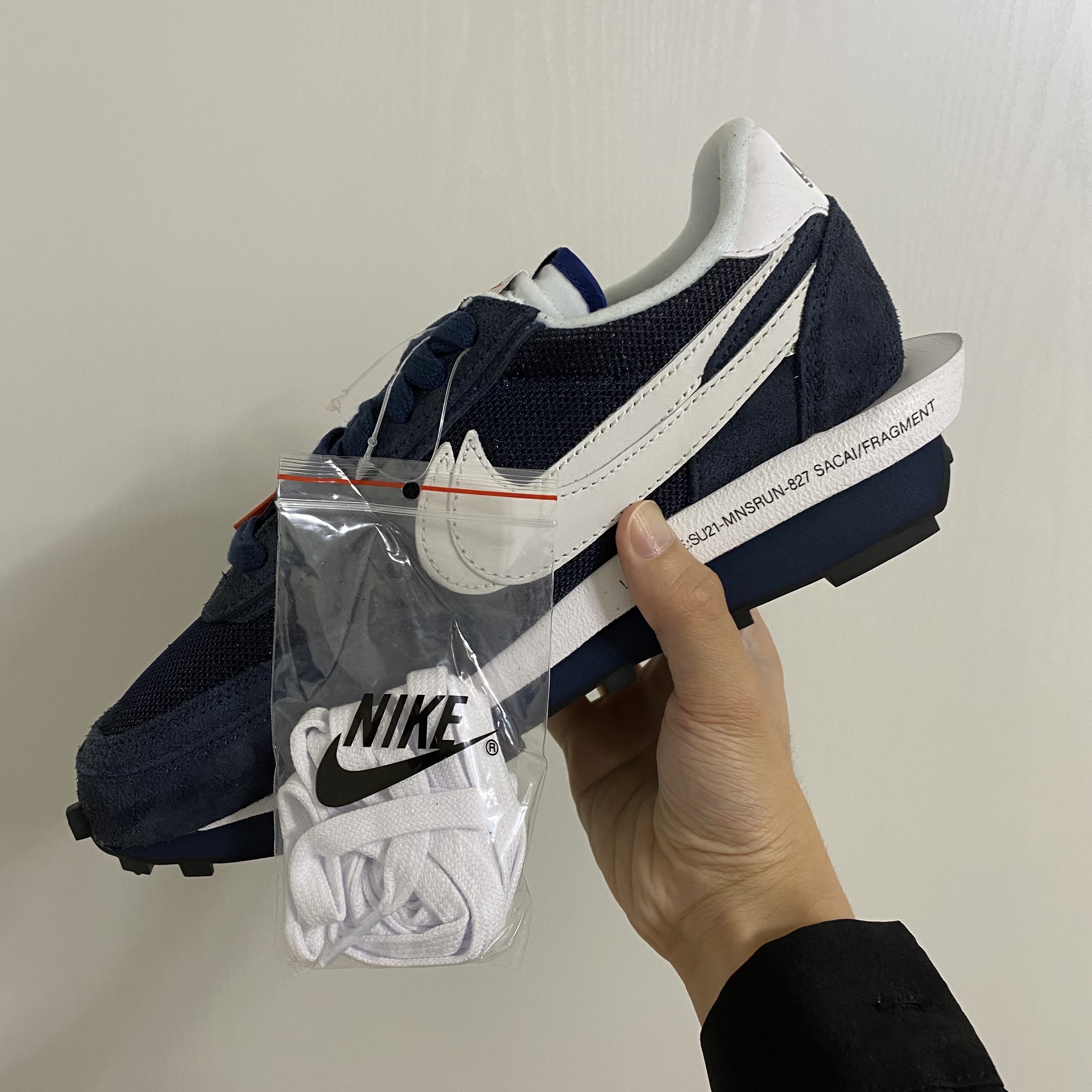 Nike x Sacai x Fragment LDWaffle Blackened Blue 착용 스타일