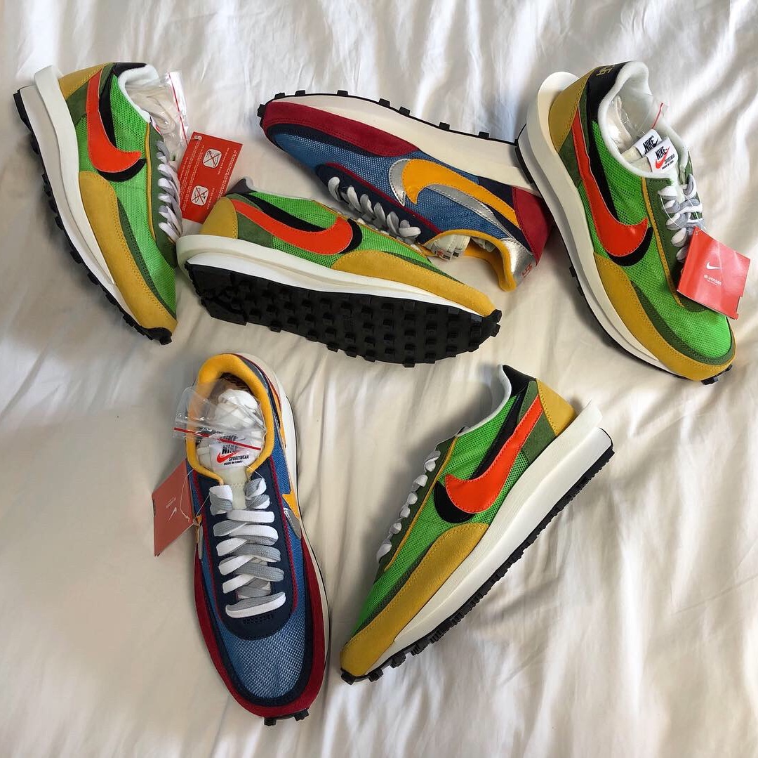 Nike x Sacai LDWaffle Blue Multi, Nike x Sacai LDWaffle Green Multi 착용 스타일 - 1