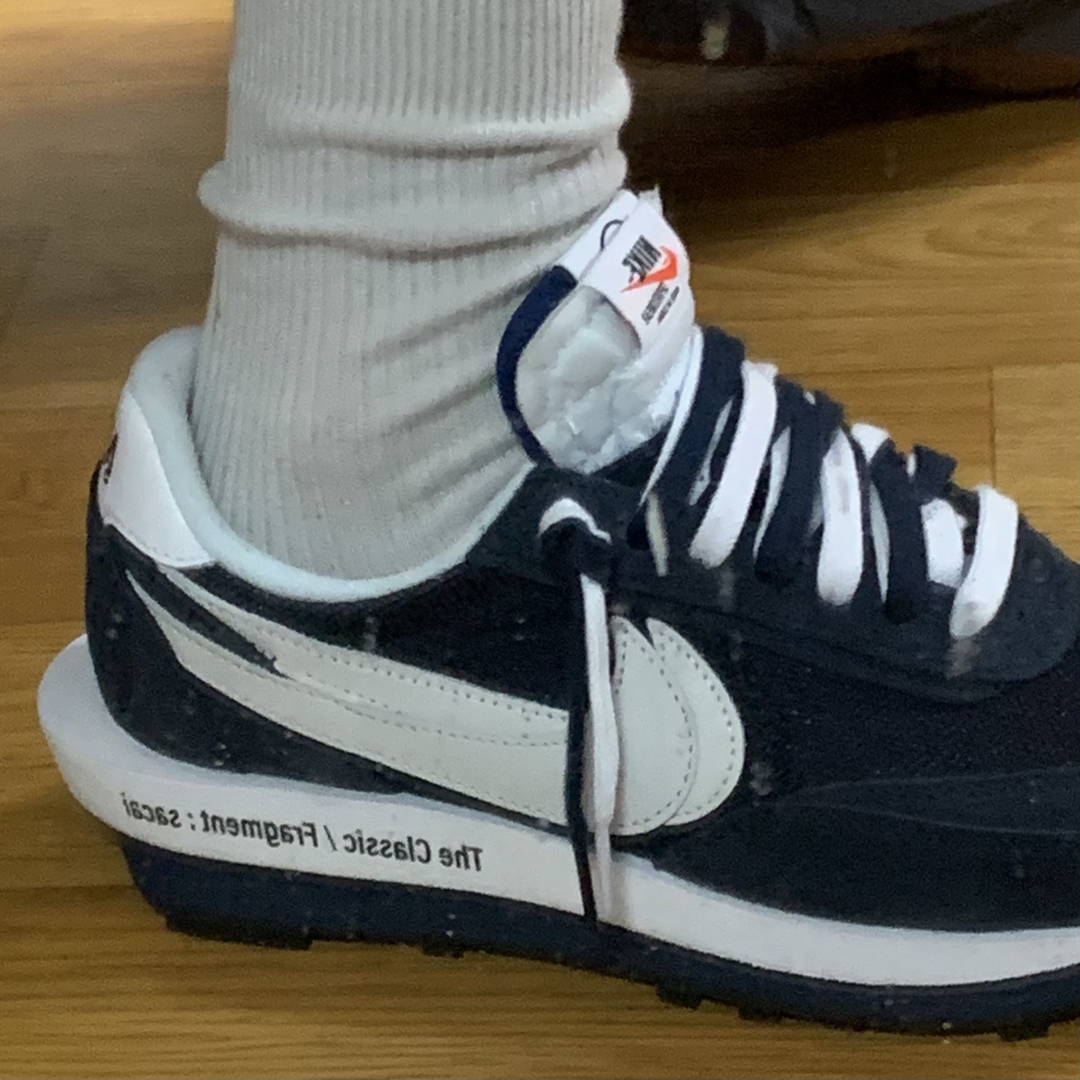 Nike x Sacai x Fragment LDWaffle Blackened Blue 착용 스타일 - 1