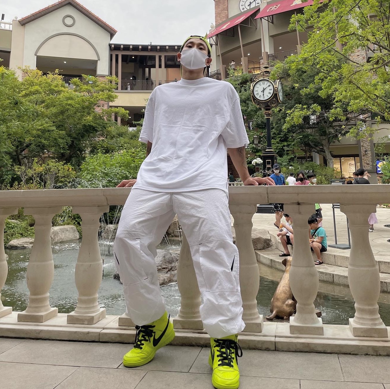 Nike x Ambush Dunk High Flash Lime 착용 스타일