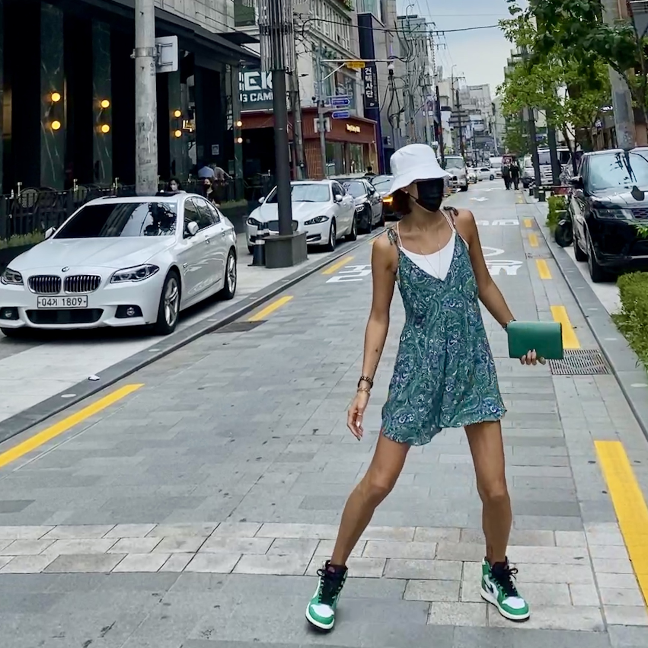 (W) Jordan 1 Retro High OG Lucky Green 착용 스타일