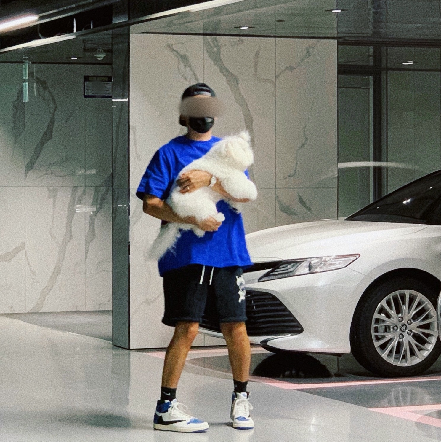 Jordan 1 x Travis Scott x Fragment Retro High OG SP Military Blue, Jordan x Travis Scott x Fragment Shorts Black (DJ0617-010) 착용 스타일 - 1