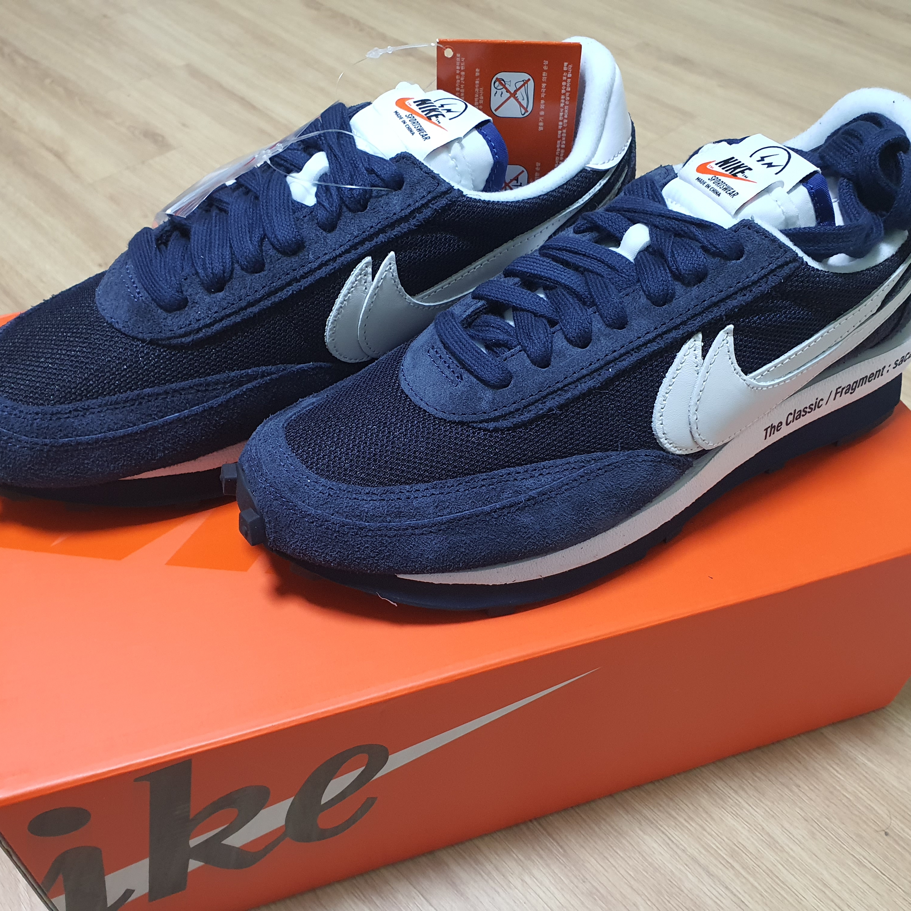 Nike x Sacai x Fragment LDWaffle Blackened Blue 착용 스타일