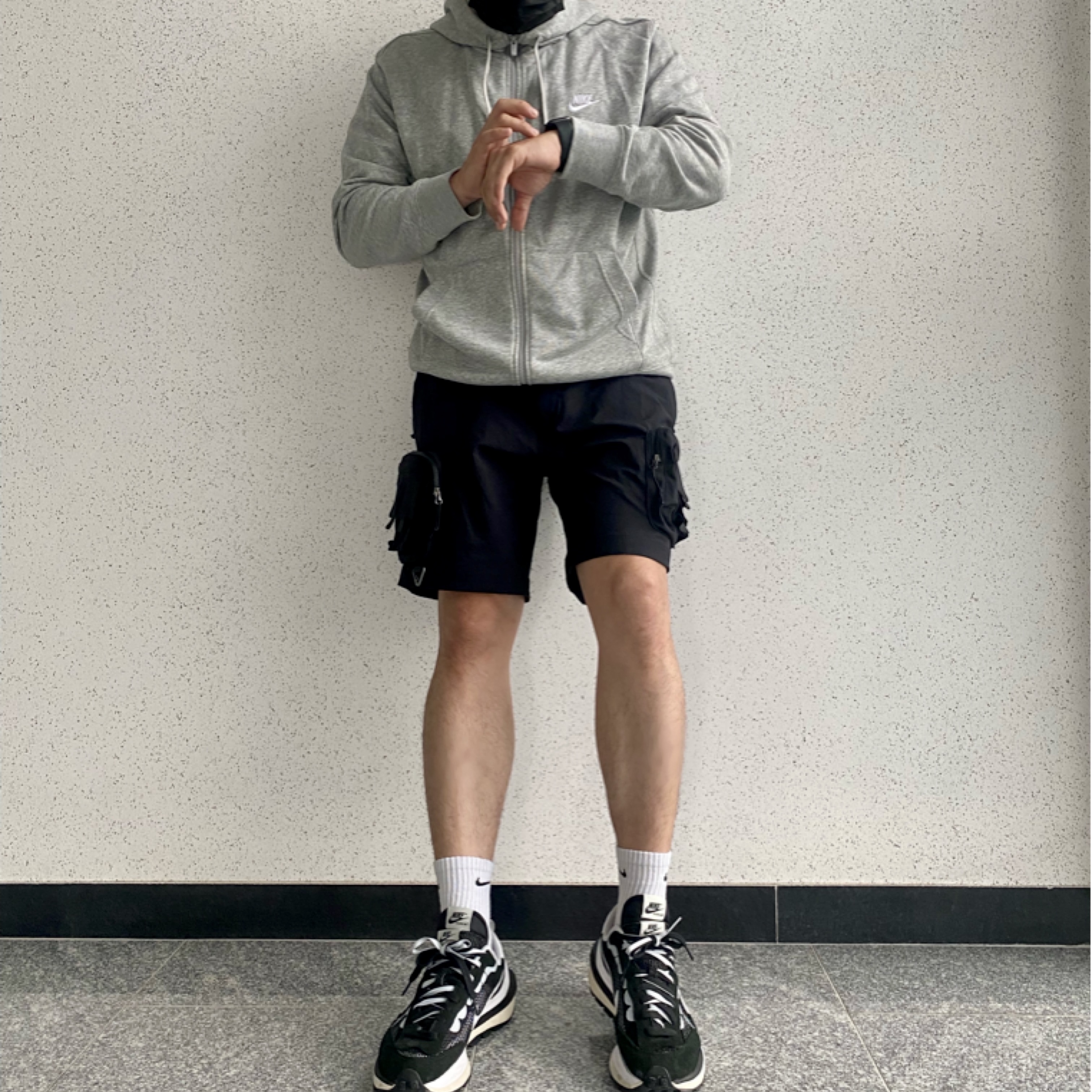 Nike x Sacai VaporWaffle Black White 착용 스타일