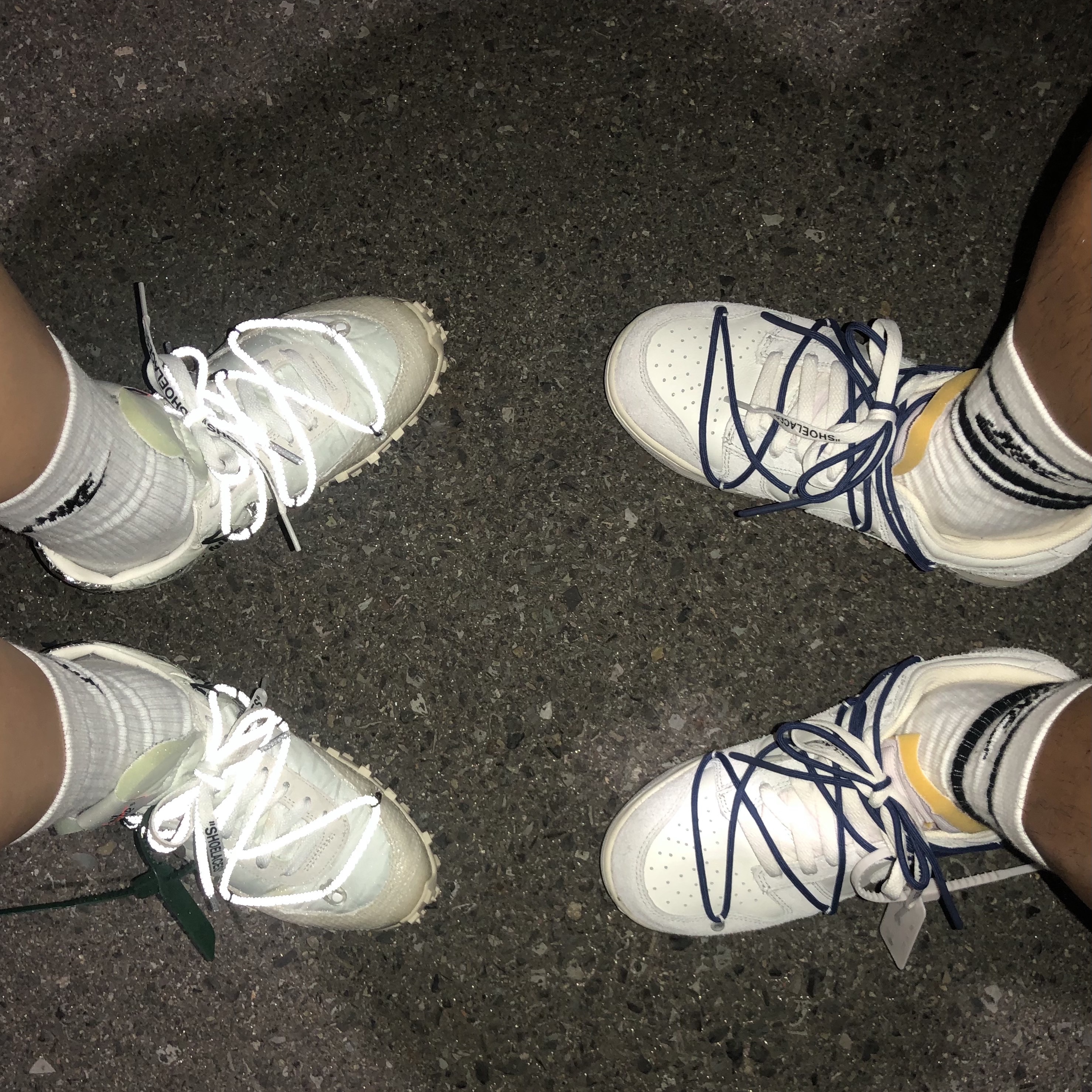 Nike x Off-White Dunk Low The 50 - Lot 18, (W) Nike x Off-White Waffle Racer White 착용 스타일 - 2