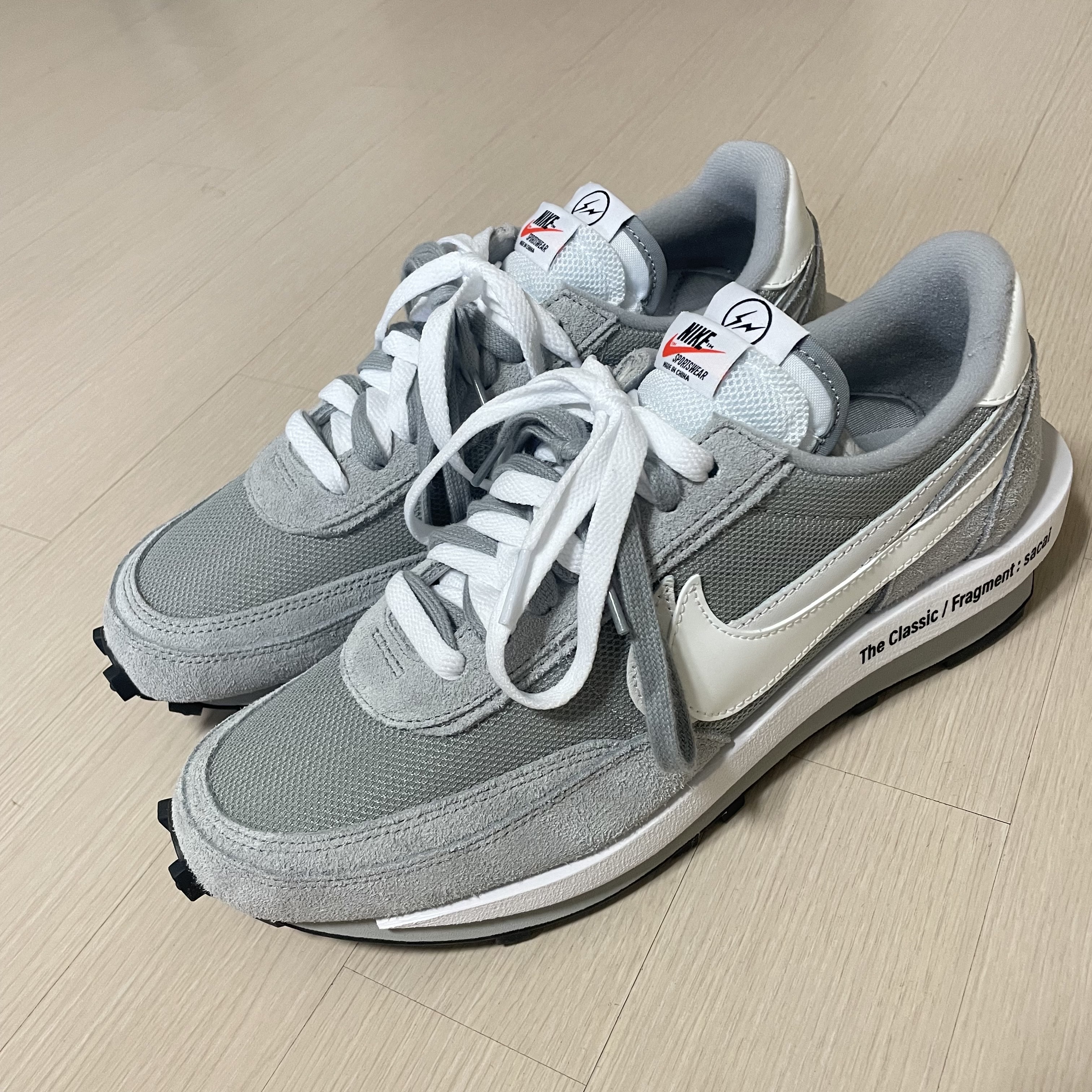 Nike x Sacai x Fragment LDWaffle Light Smoke Grey 착용 스타일