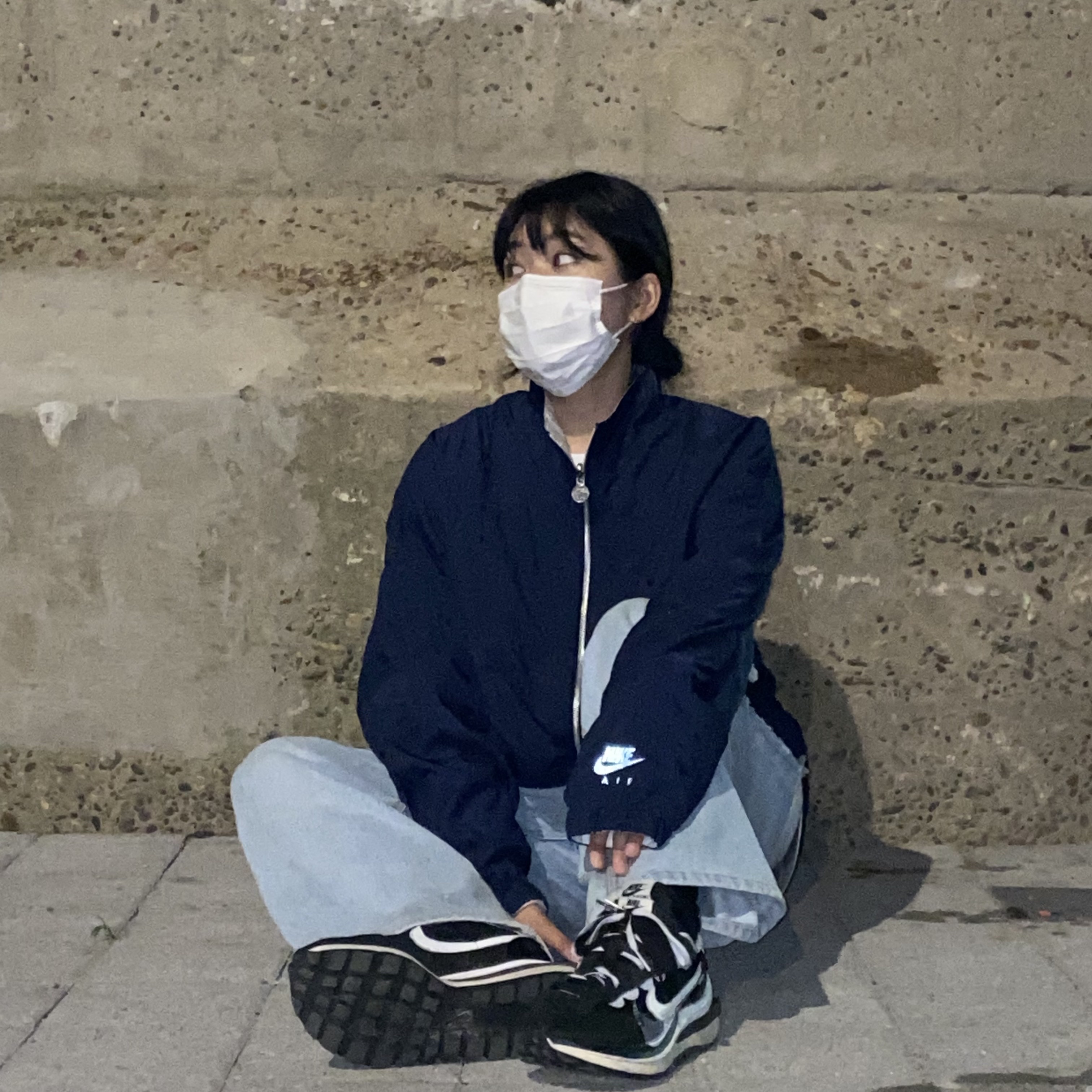 Nike x Sacai VaporWaffle Black White, Nike x Kim Jones Reversible Wind Breaker Navy - US/EU 착용 스타일