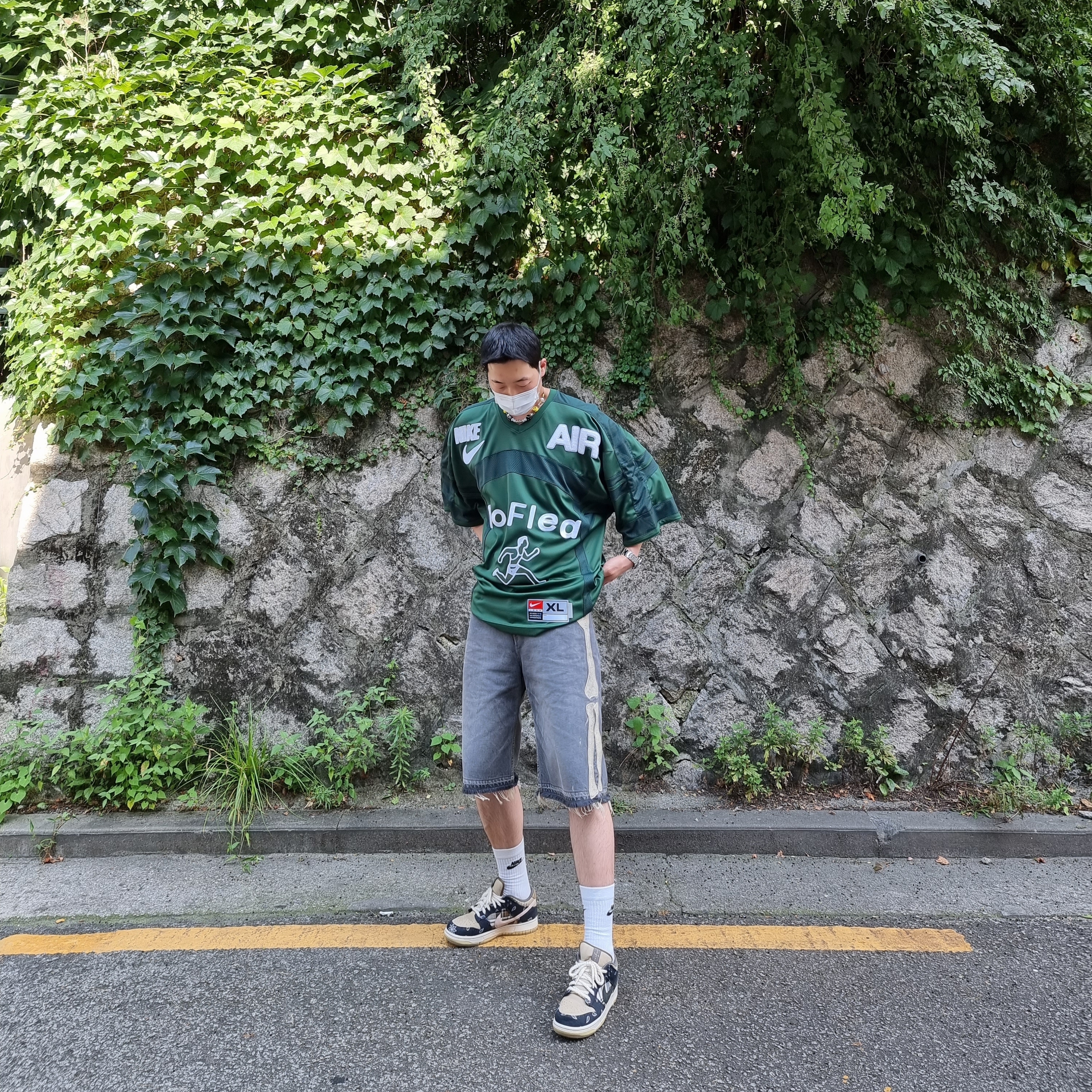 Nike x Travis Scott SB Dunk Low, Nike x Cactus Plant Flea Market S/S Jersey Green - US/EU 착용 스타일