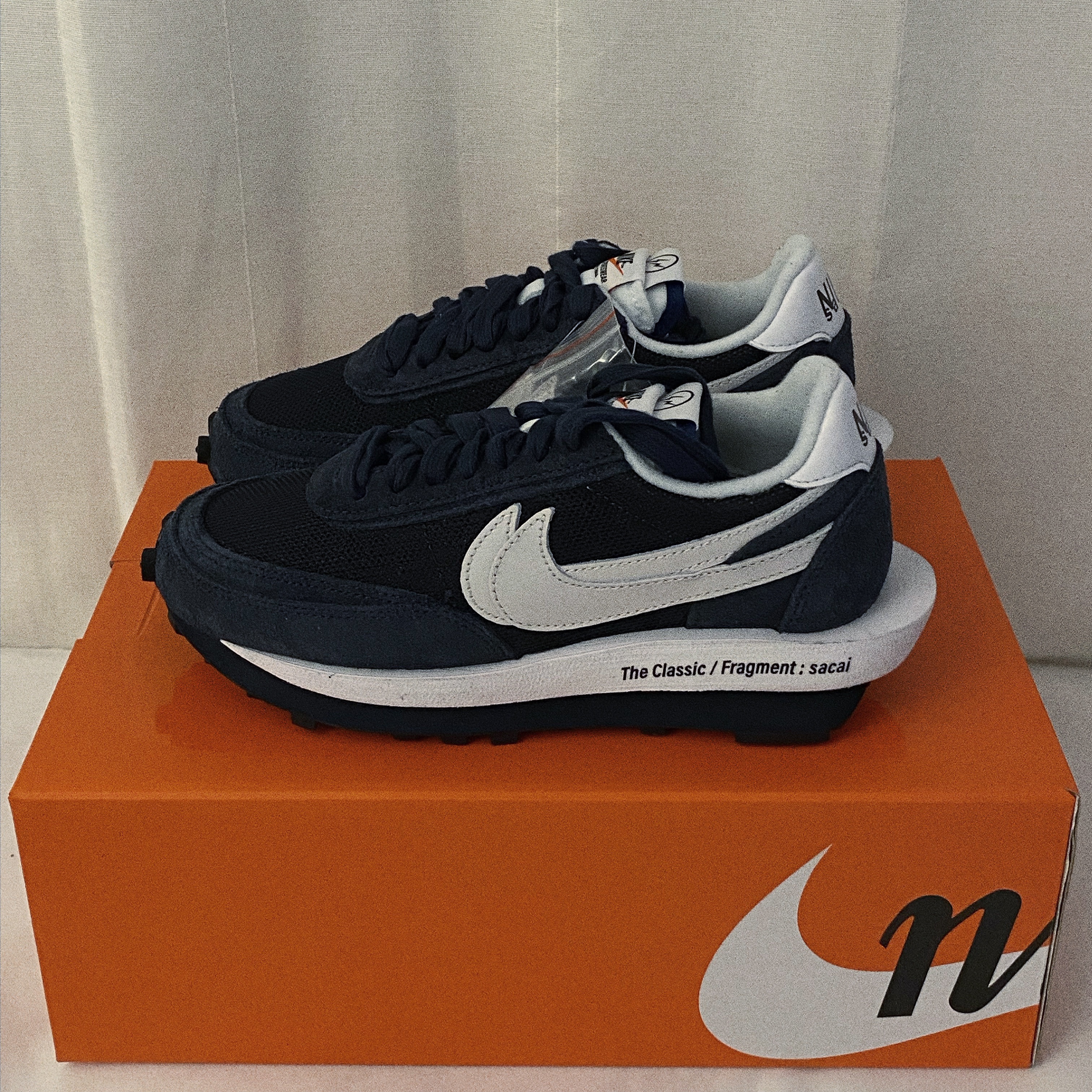 Nike x Sacai x Fragment LDWaffle Blackened Blue 착용 스타일 - 1