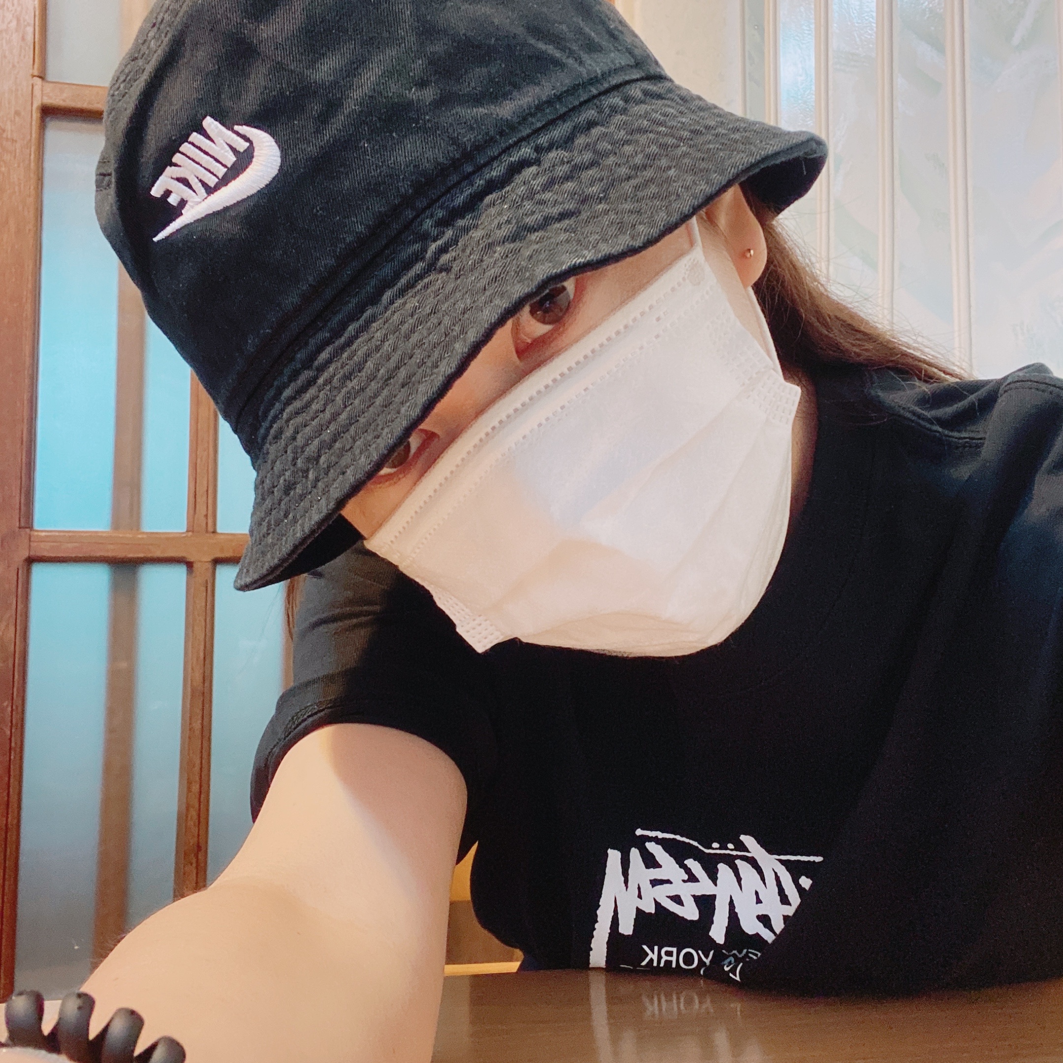 Nike x Stussy WT T-Shirt Black - Asia, Nike Futura Washed Bucket Hat Black 착용 스타일