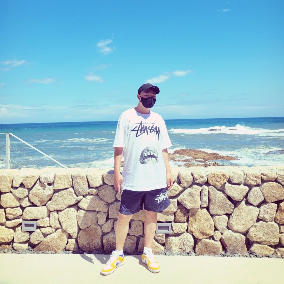 Stussy x Rick Owens 40 WT T-Shirt, Nike x Stussy Water Shorts Off Noir 착용 스타일
