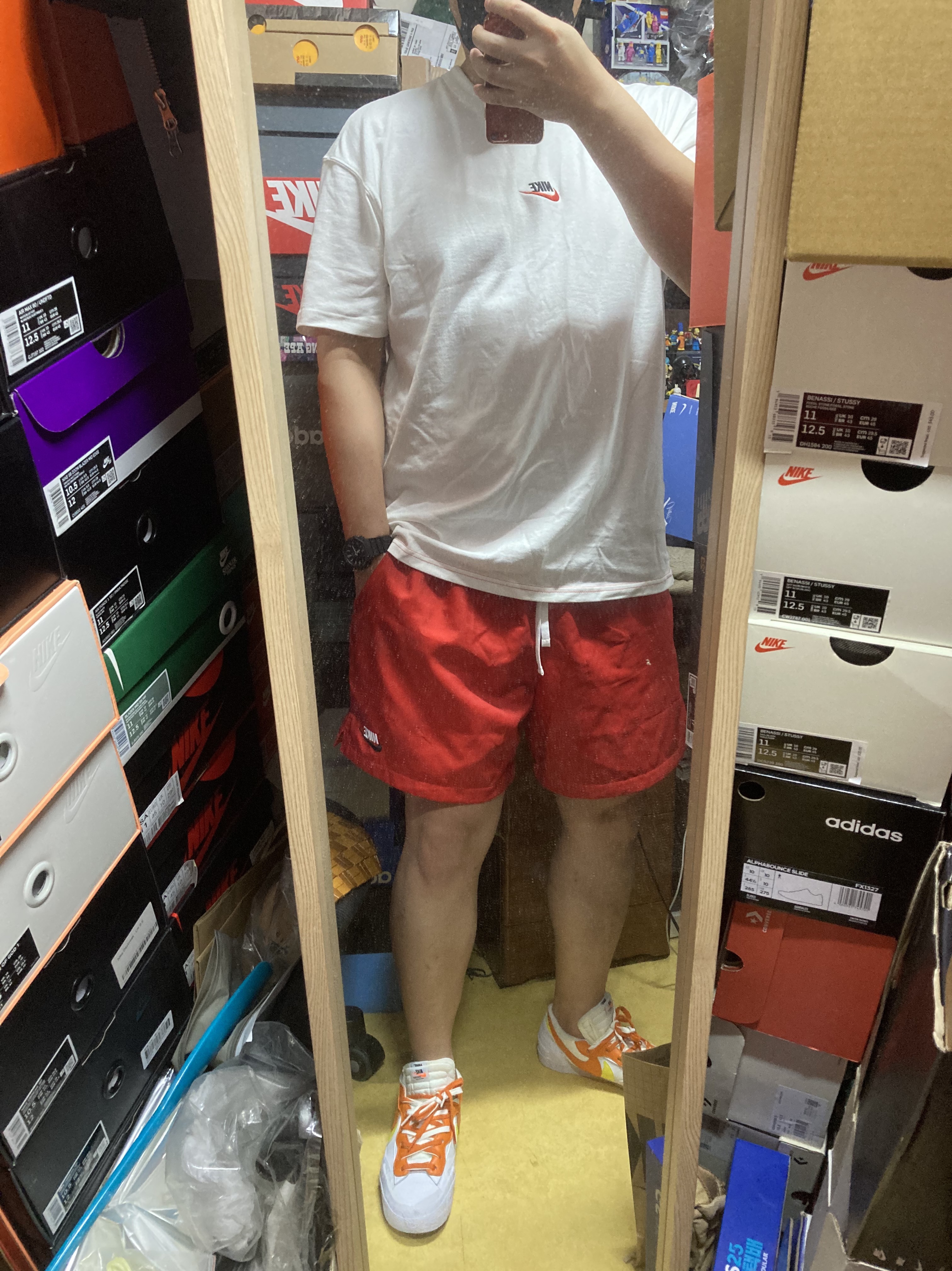 Nike x Sacai Blazer Low Magma Orange 착용 스타일