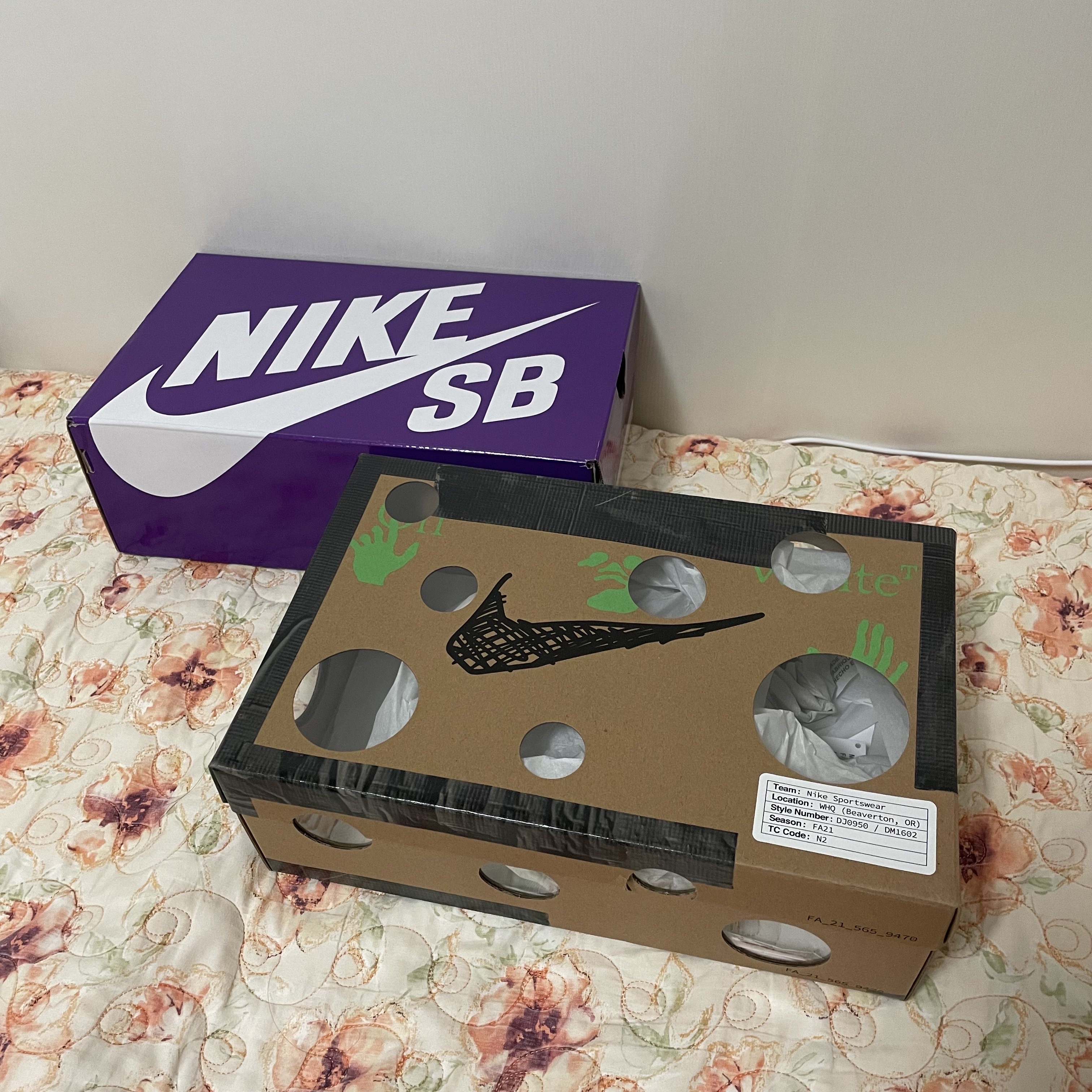 Nike SB Dunk Low Pro Court Purple, Nike x Off-White Dunk Low The 50 - Lot 46 착용 스타일 - 2