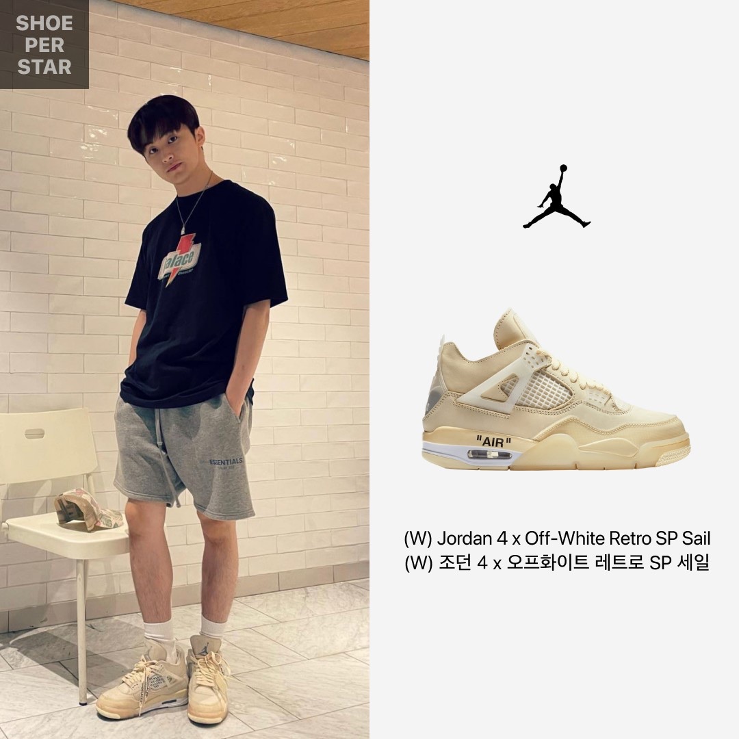 (W) Jordan 4 x Off-White Retro SP Sail, Palace Sugar T-Shirt Navy - 21SS ์ฐฉ์ฉ ์คํ์ผ - 2