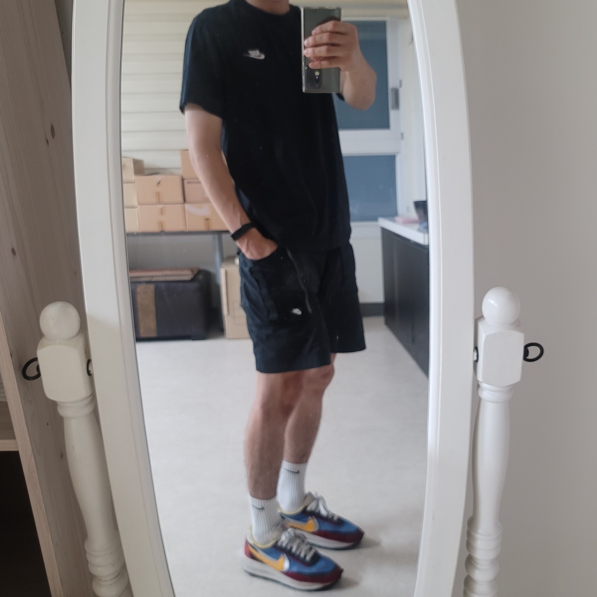 Nike x Sacai LDWaffle Blue Multi 착용 스타일