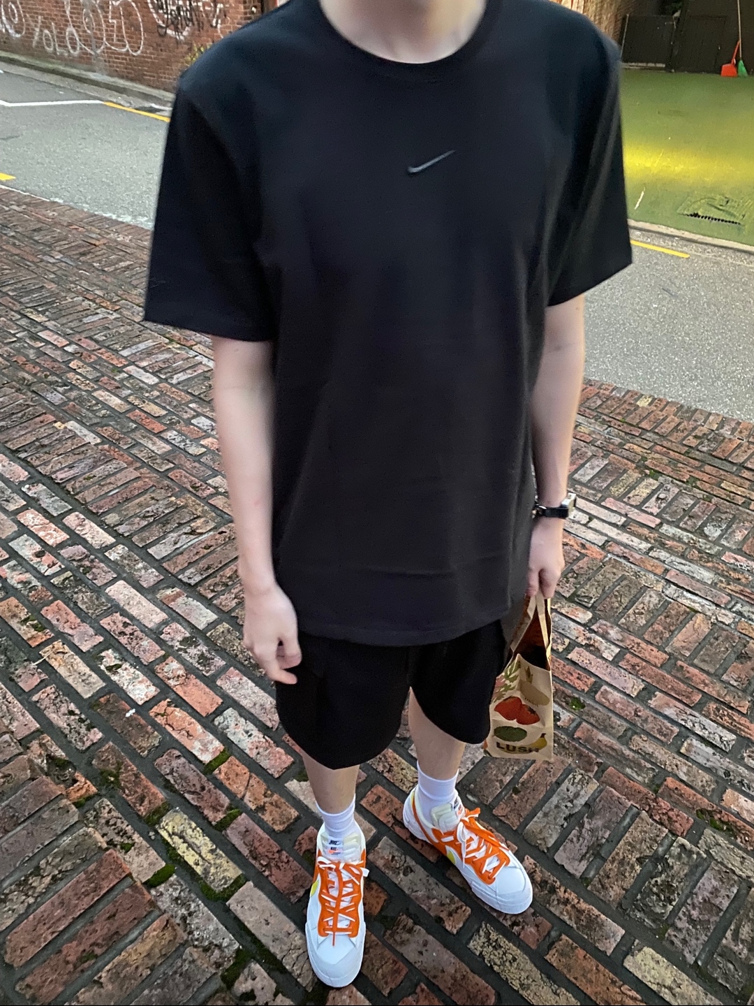 Nike x Sacai Blazer Low Magma Orange 착용 스타일