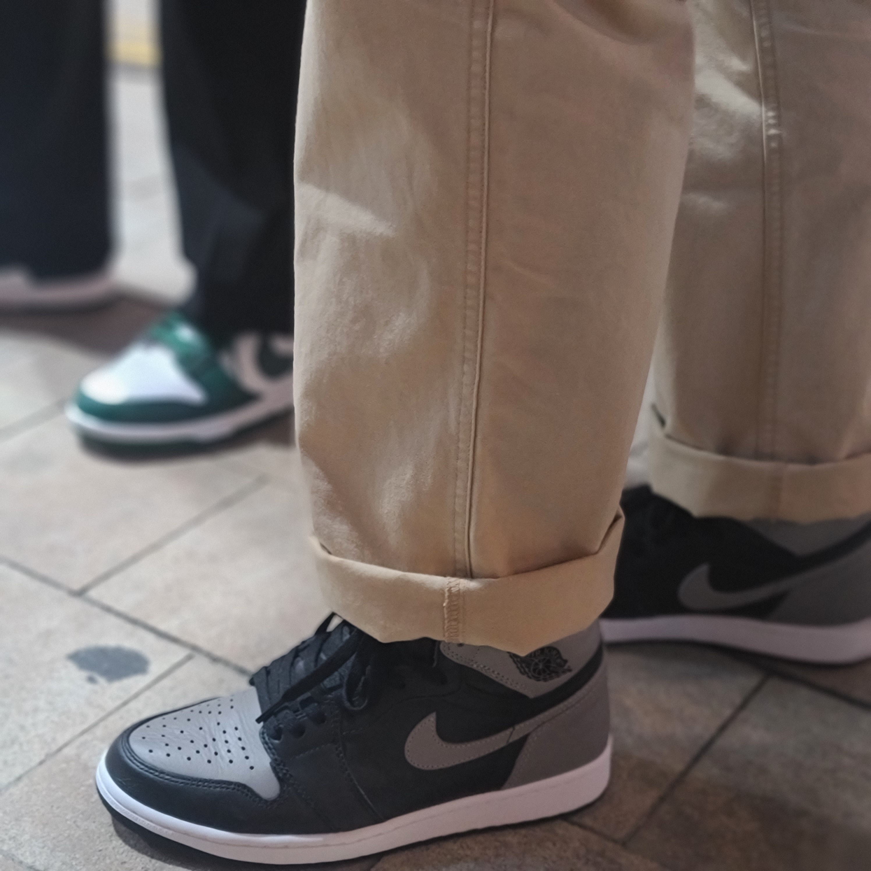 Jordan 1 Retro High OG Shadow 2018, Nike Dunk Low Retro Varsity Green 착용 스타일