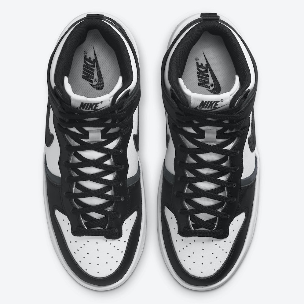 (W) Nike Dunk High Up Black and White 착용 스타일 - 4