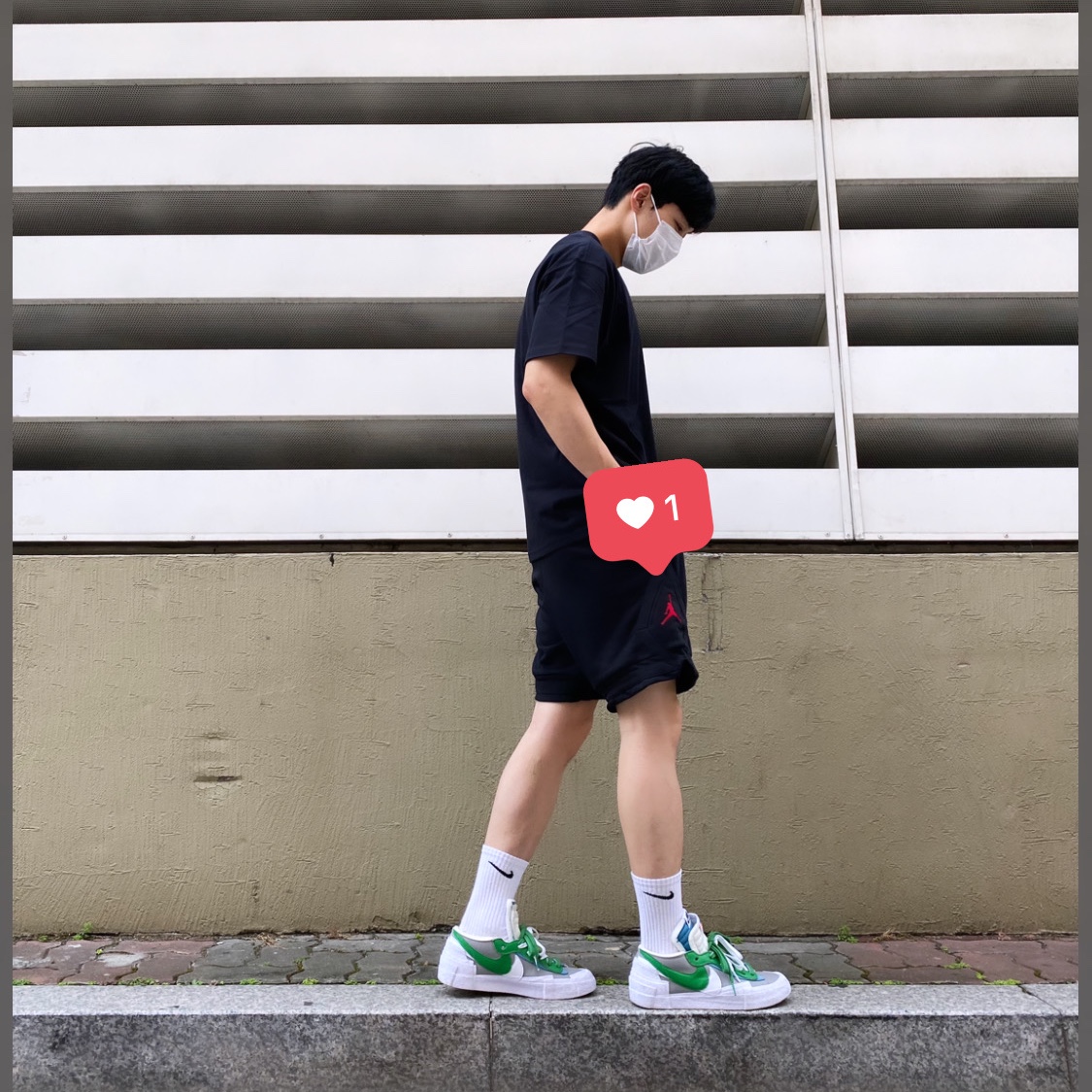 Nike x Sacai Blazer Low Classic Green 착용 스타일