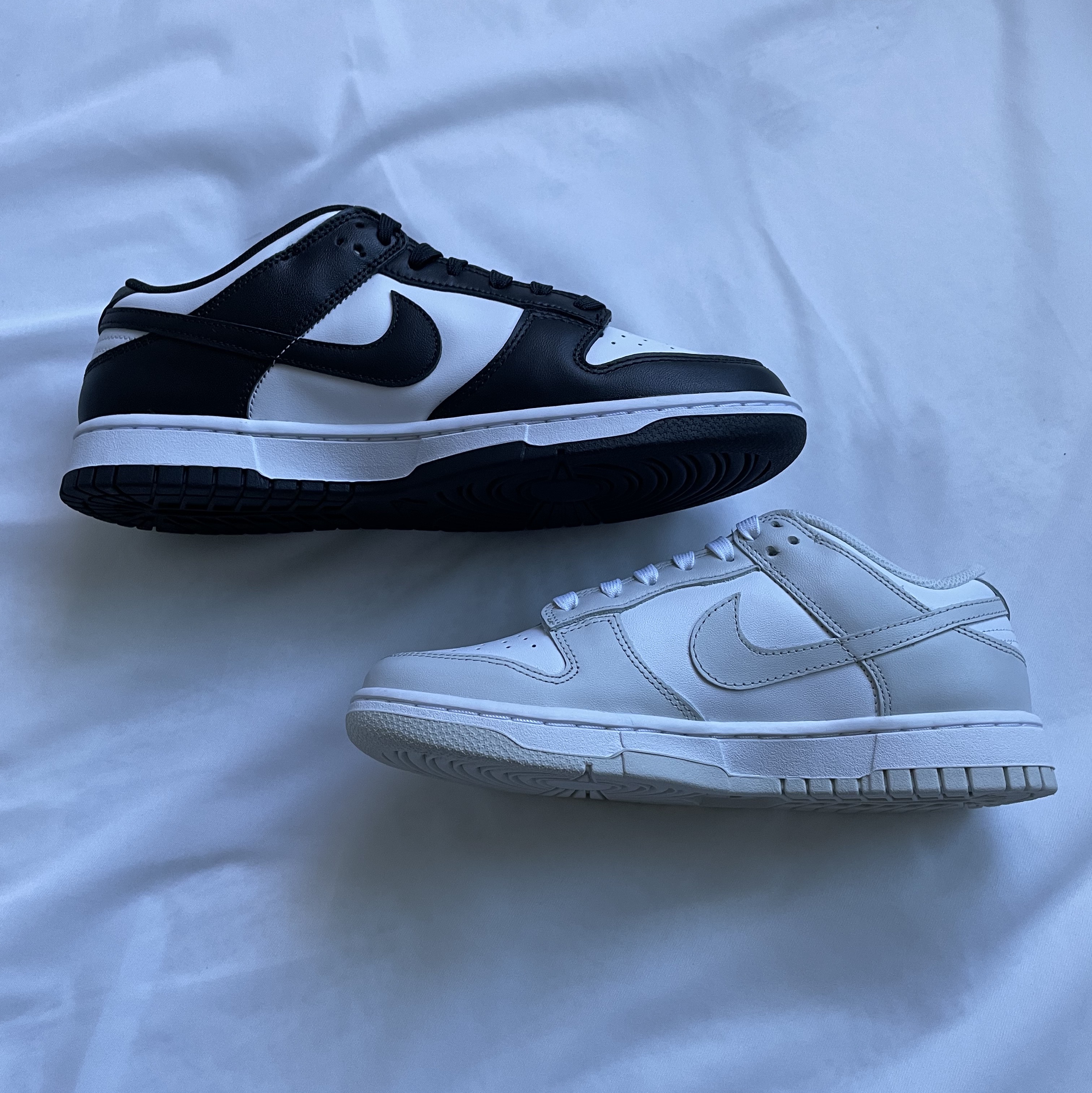 (W) Nike Dunk Low Photon Dust, Nike Dunk Low Retro Black 착용 스타일