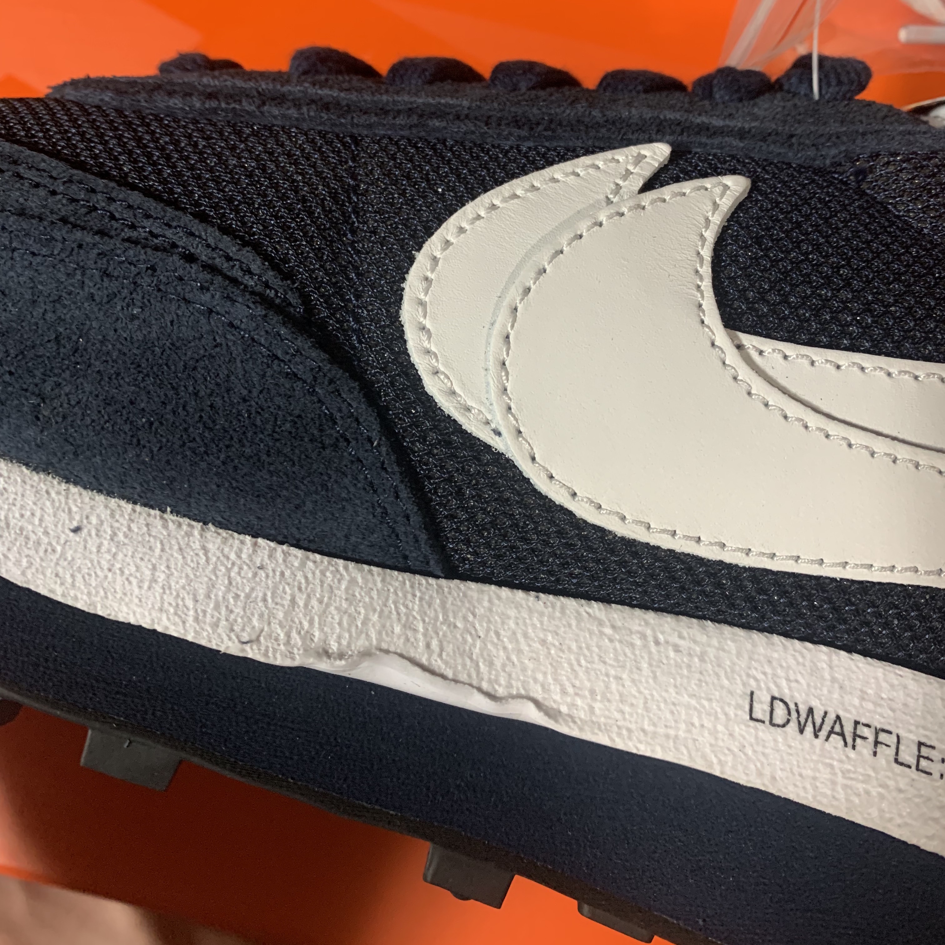 Nike x Sacai x Fragment LDWaffle Blackened Blue 착용 스타일