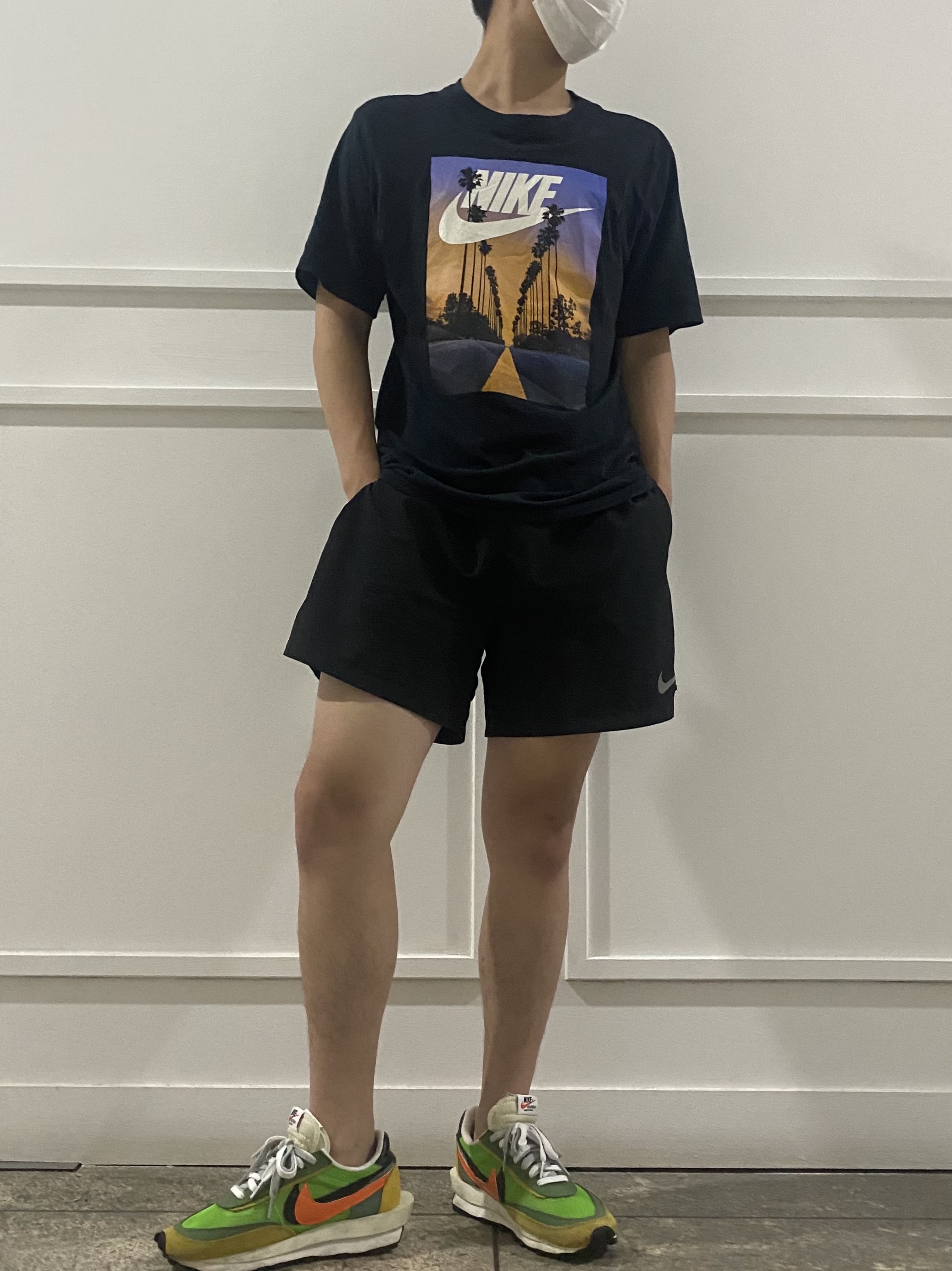 Nike x Sacai LDWaffle Green Multi 착용 스타일