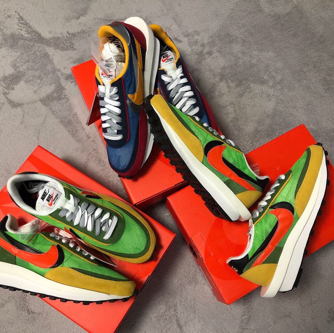 Nike x Sacai LDWaffle Blue Multi, Nike x Sacai LDWaffle Green Multi 착용 스타일 - 2