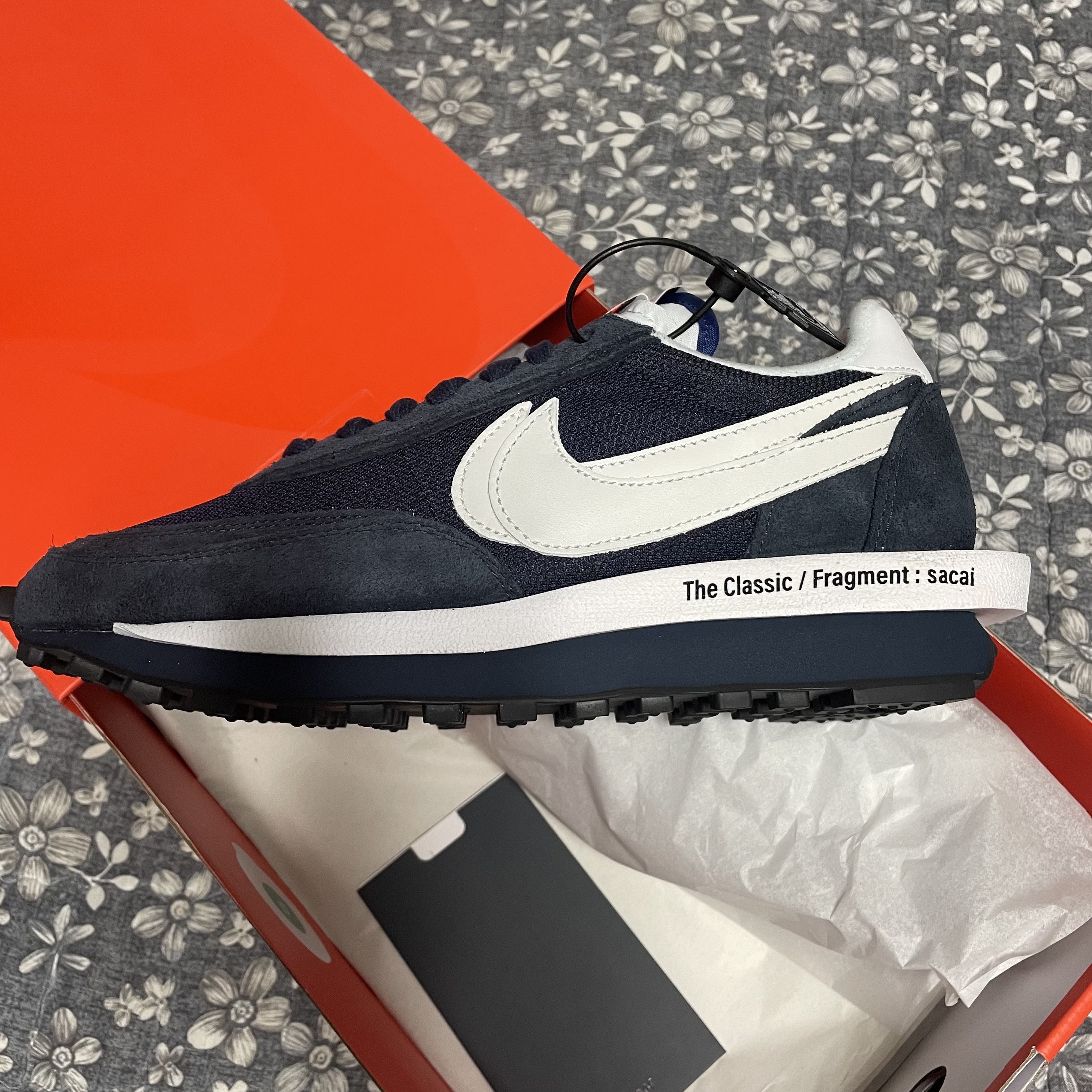 Nike x Sacai x Fragment LDWaffle Blackened Blue 착용 스타일