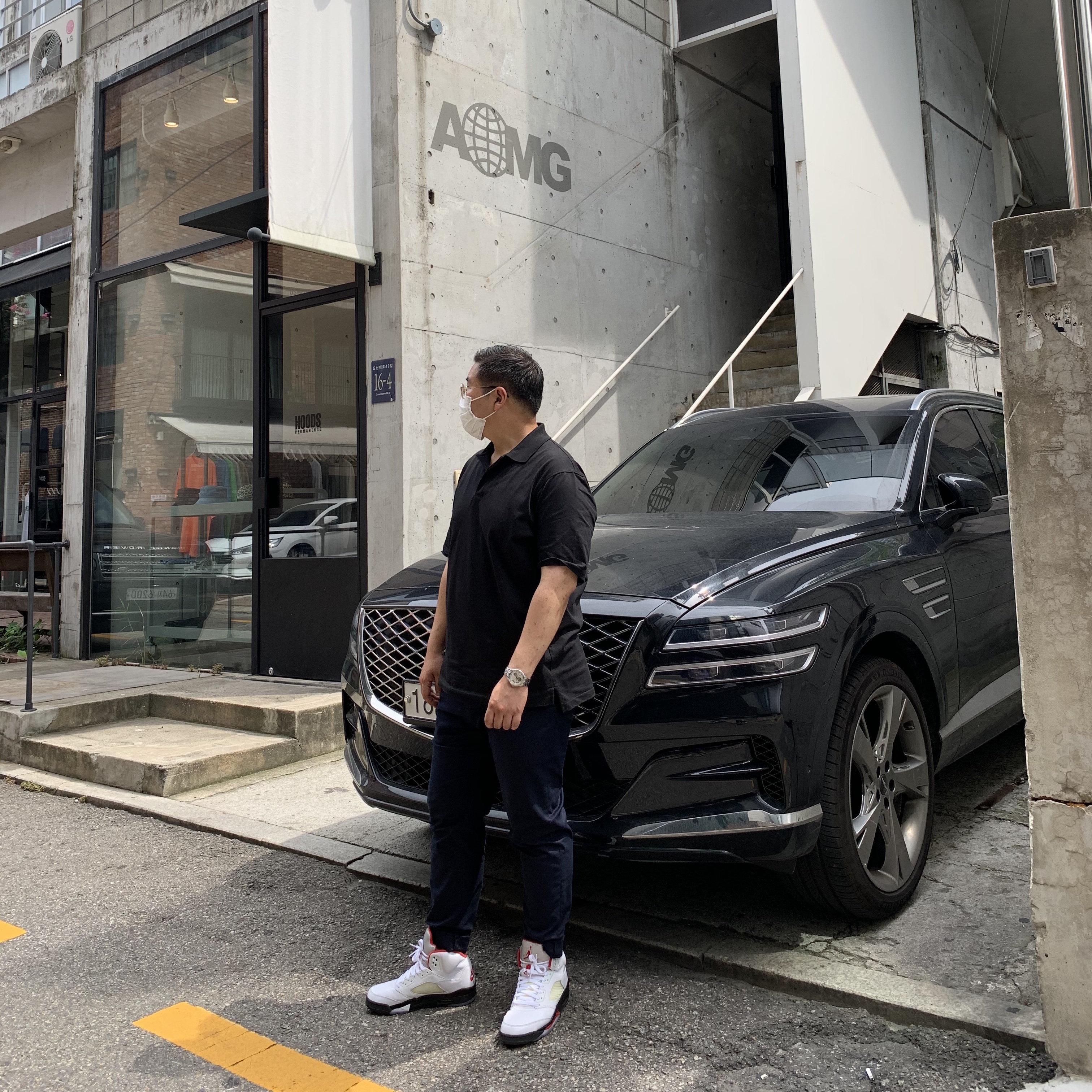 Jordan 5 Retro Fire Red Silver Tongue 2020 착용 스타일 - 4