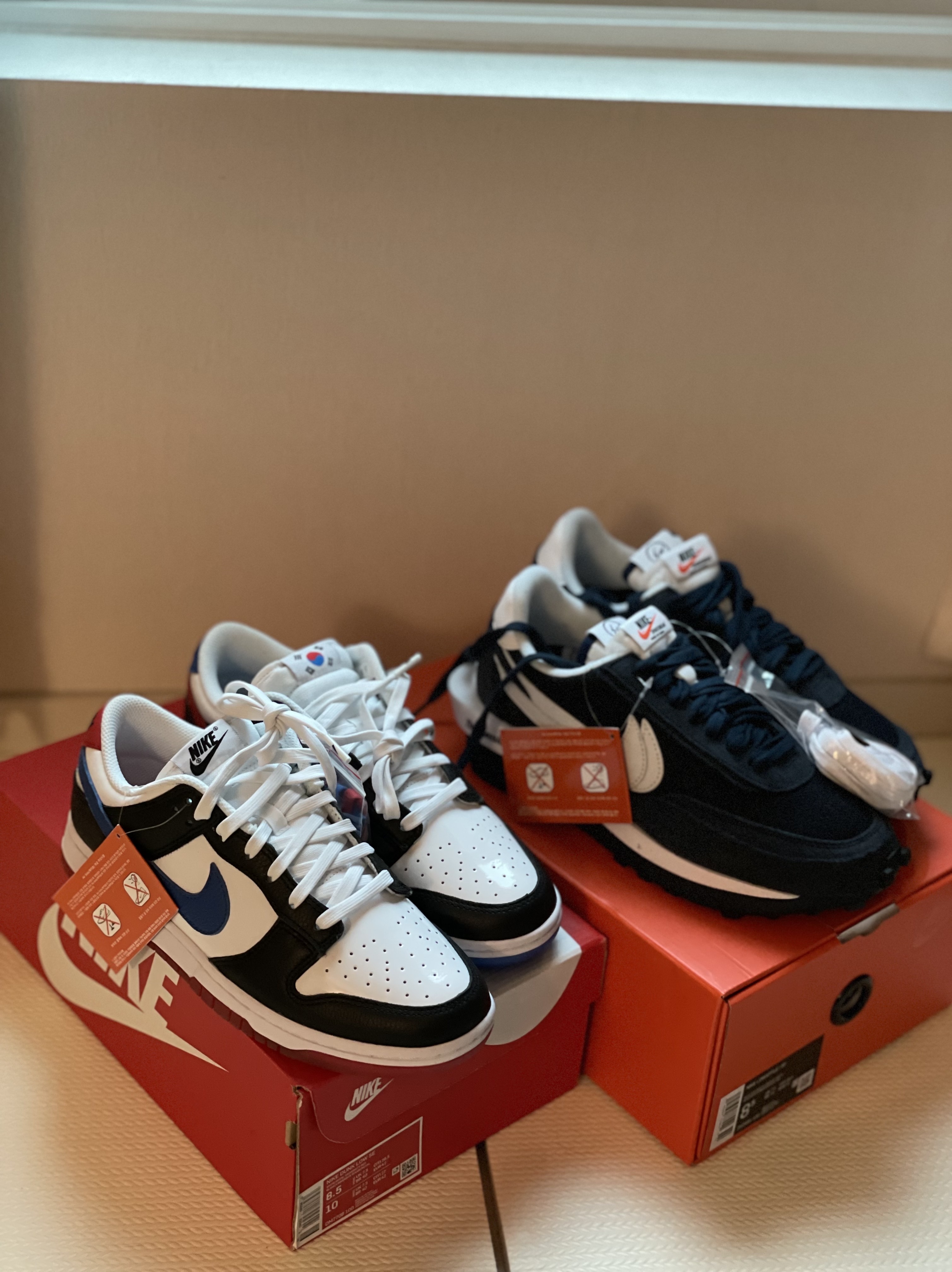 Jordan 1 x Travis Scott x Fragment Retro Low OG SP Military Blue, Nike Dunk Low SE Seoul 착용 스타일 - 3