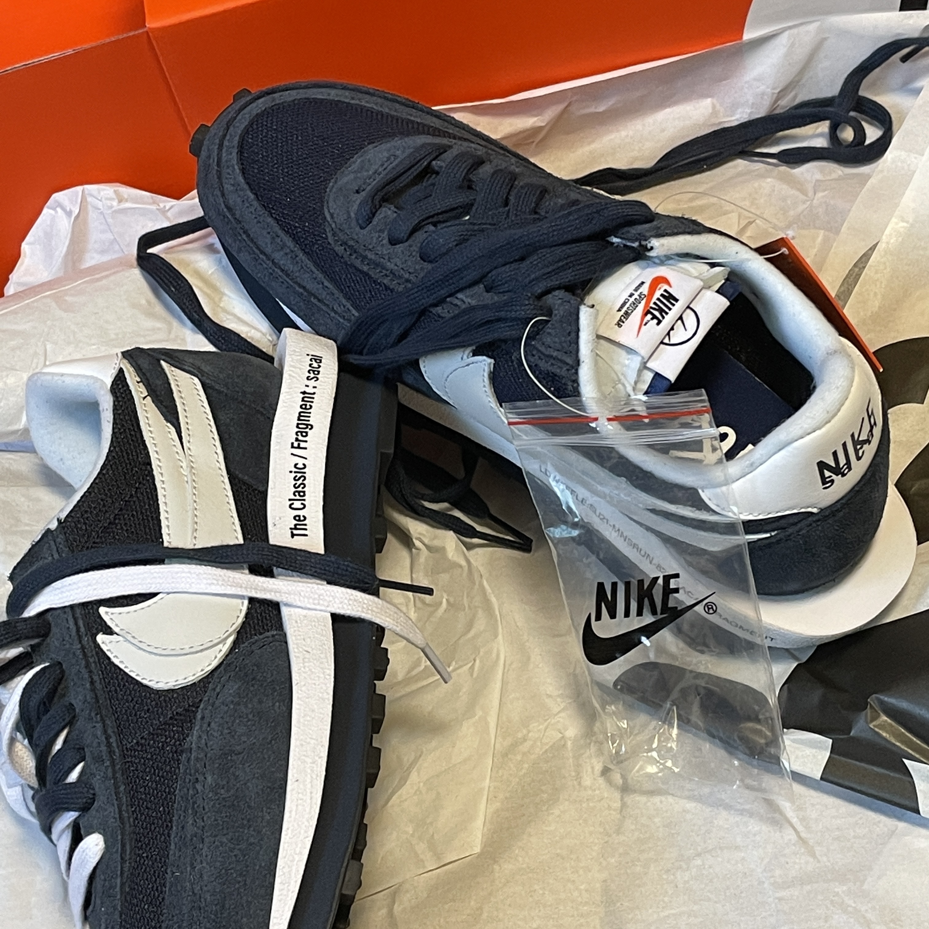 Nike x Sacai x Fragment LDWaffle Blackened Blue 착용 스타일