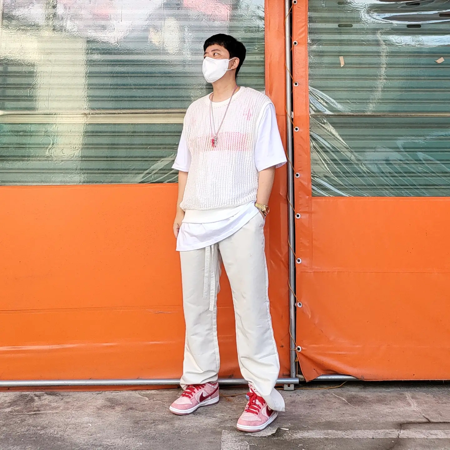 Nike x StrangeLove SB Dunk Low Pink (Regular Box) 착용 스타일 - 1