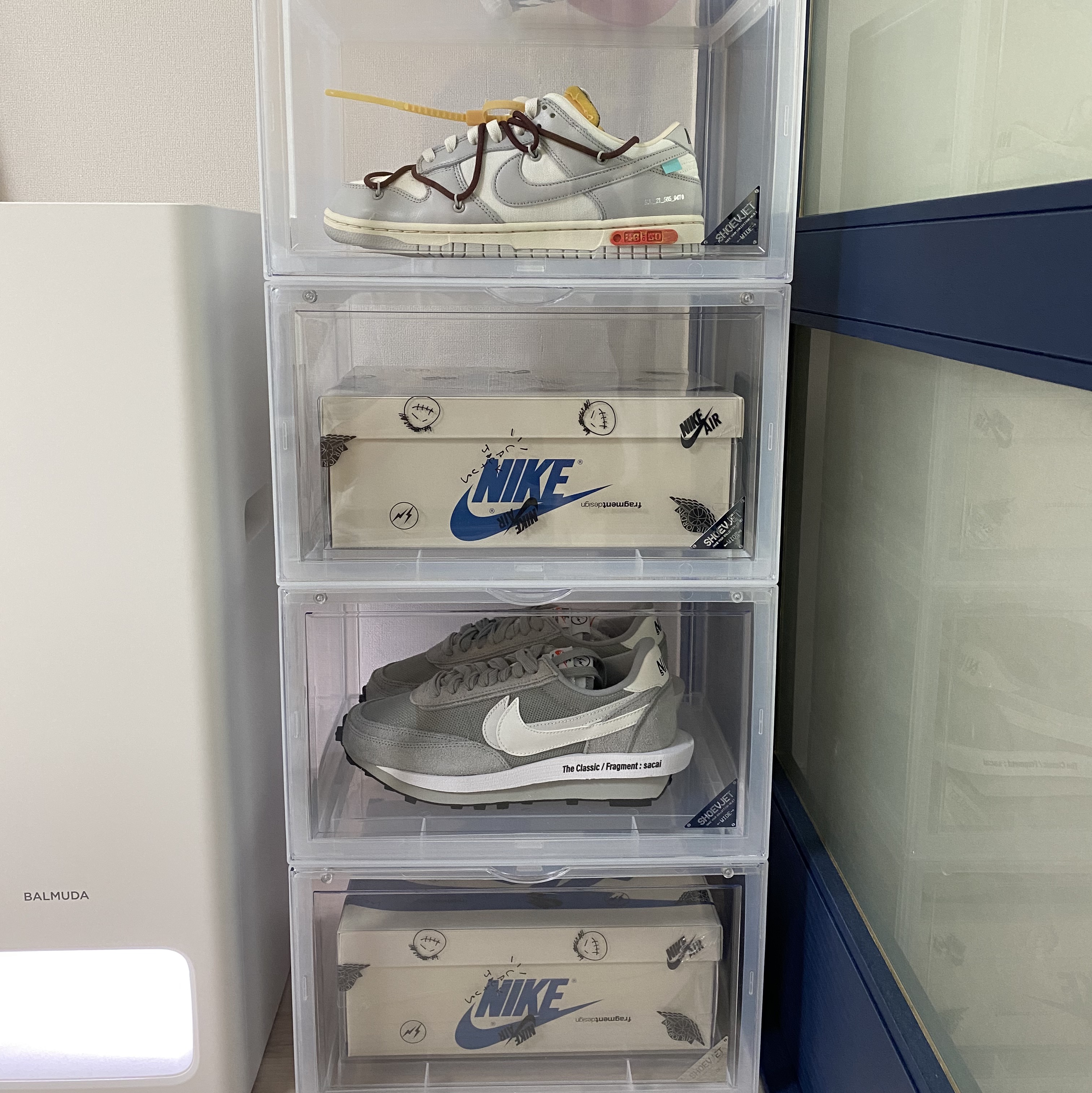 Nike x Off-White Dunk Low The 50 - Lot 46, Jordan 1 x Travis Scott x Fragment Retro Low OG SP Military Blue 착용 스타일 - 1