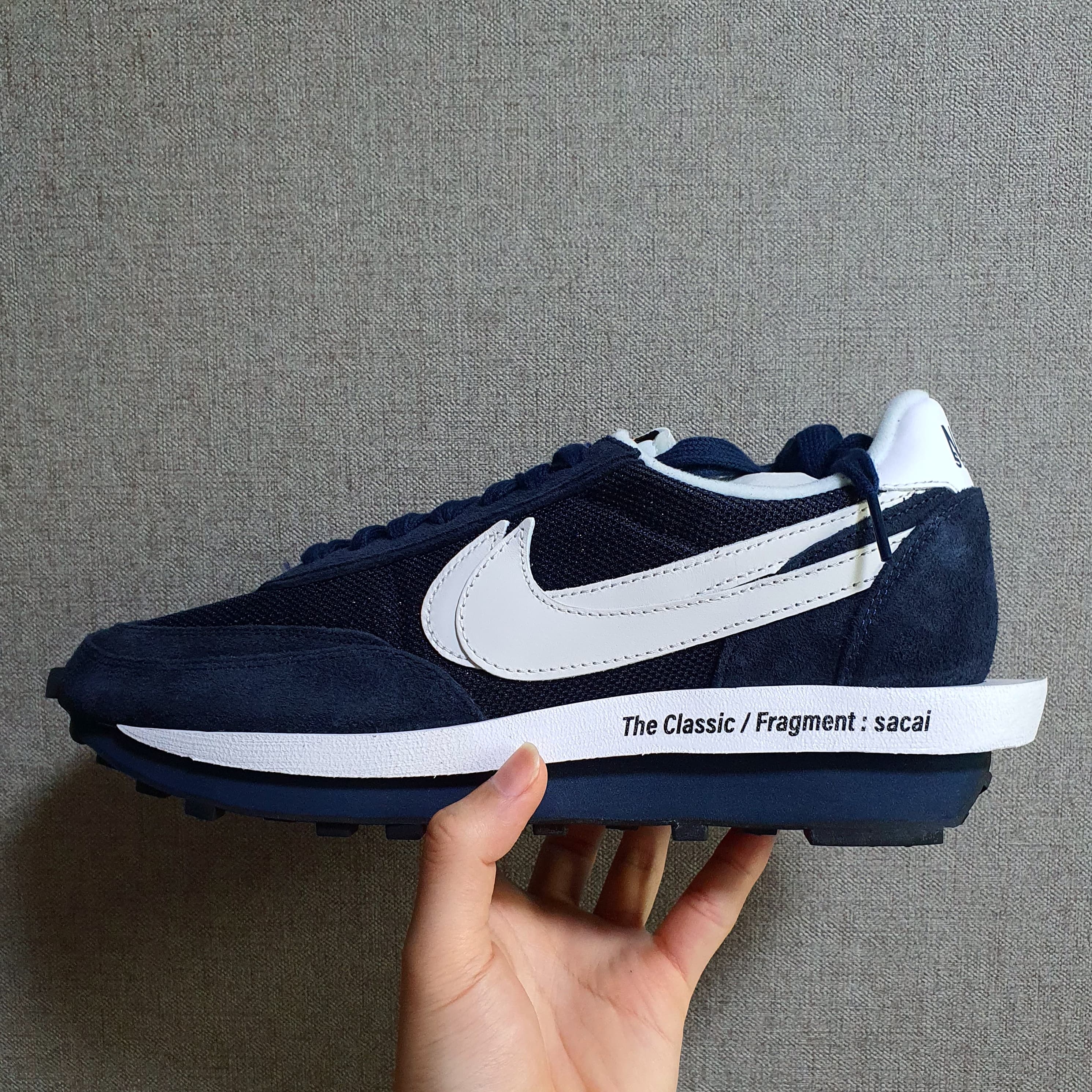 Nike x Sacai x Fragment LDWaffle Blackened Blue 착용 스타일