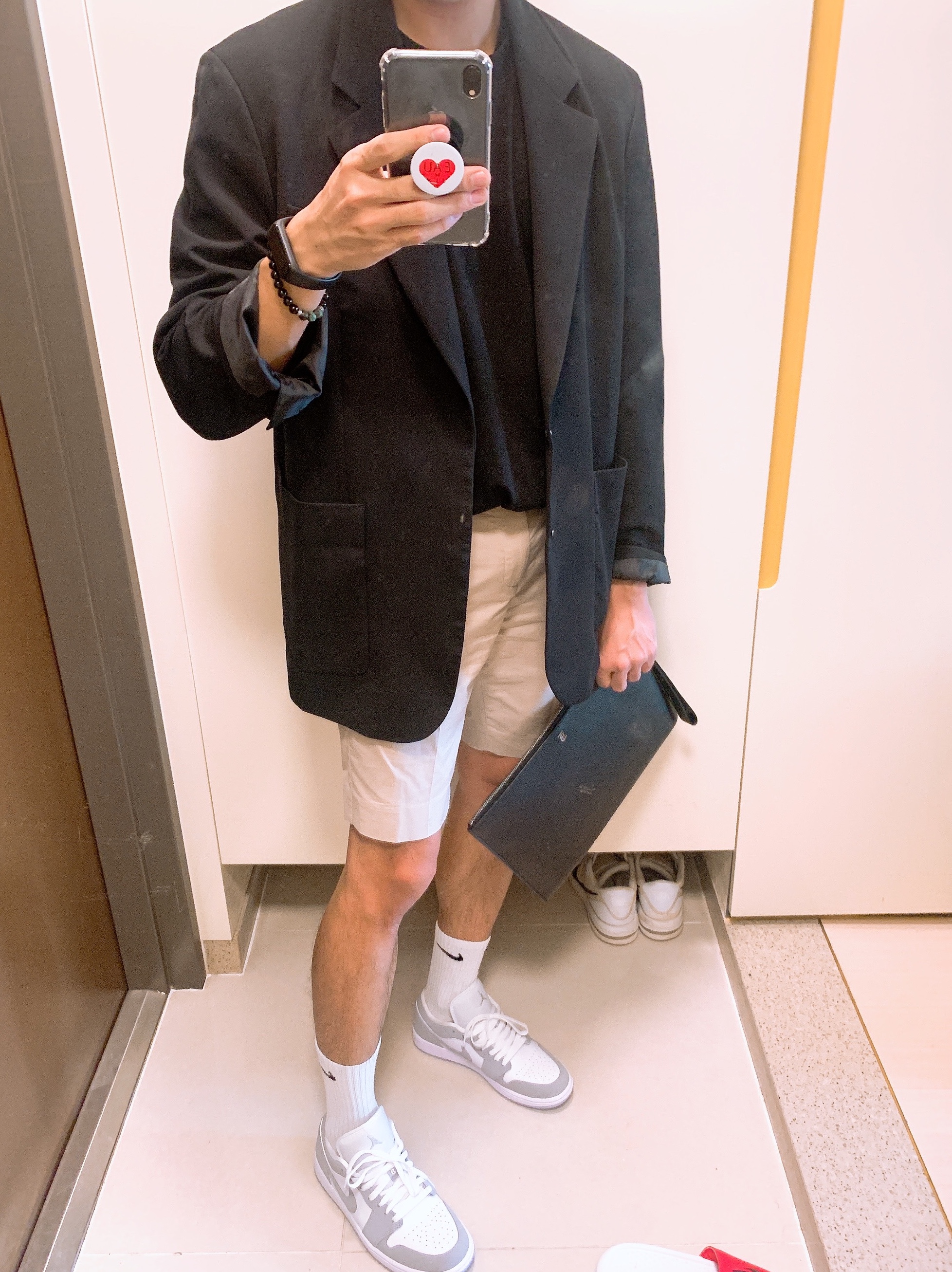 (W) Jordan 1 Low White Wolf Grey 착용 스타일