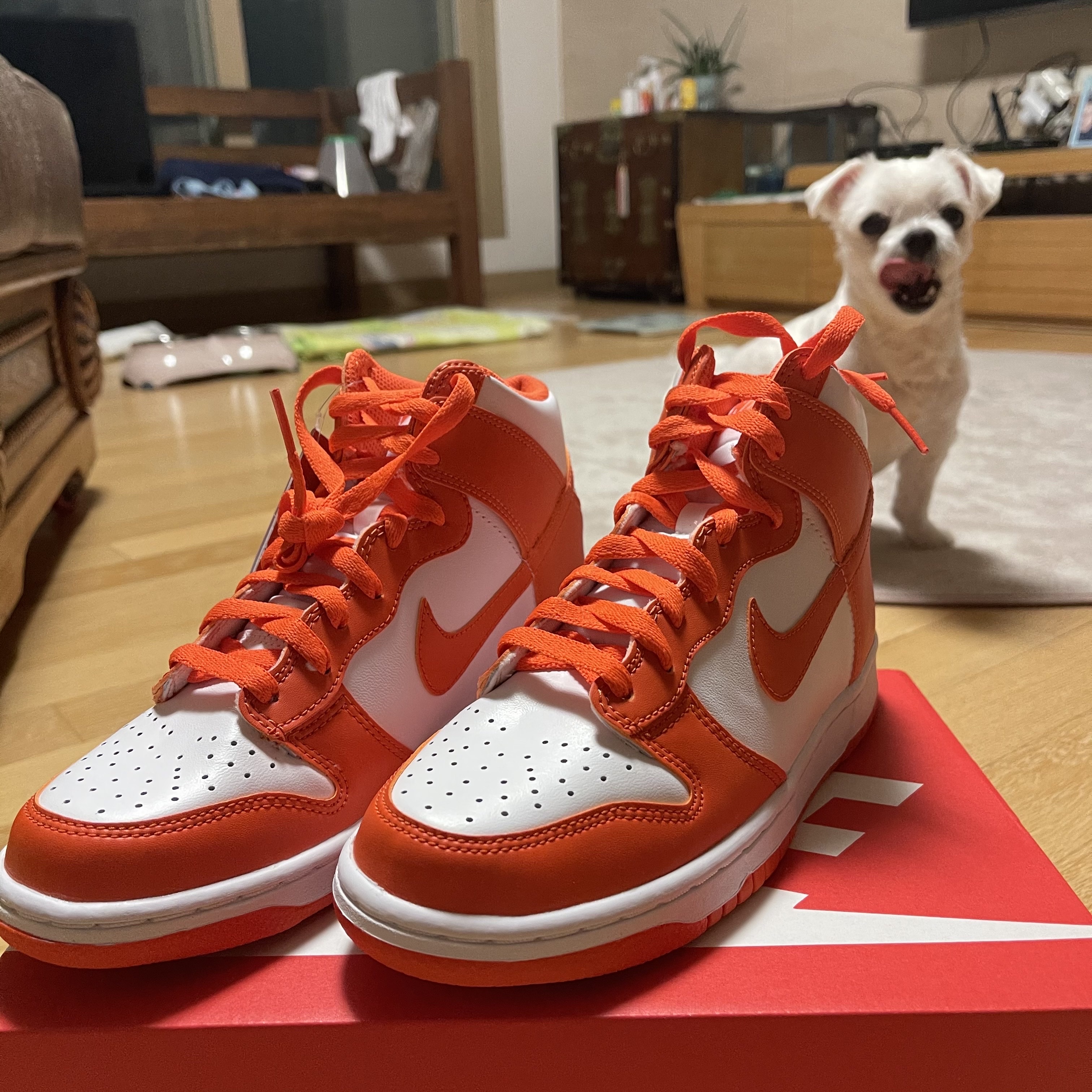 (W) Nike Dunk High Orange Blaze 착용 스타일