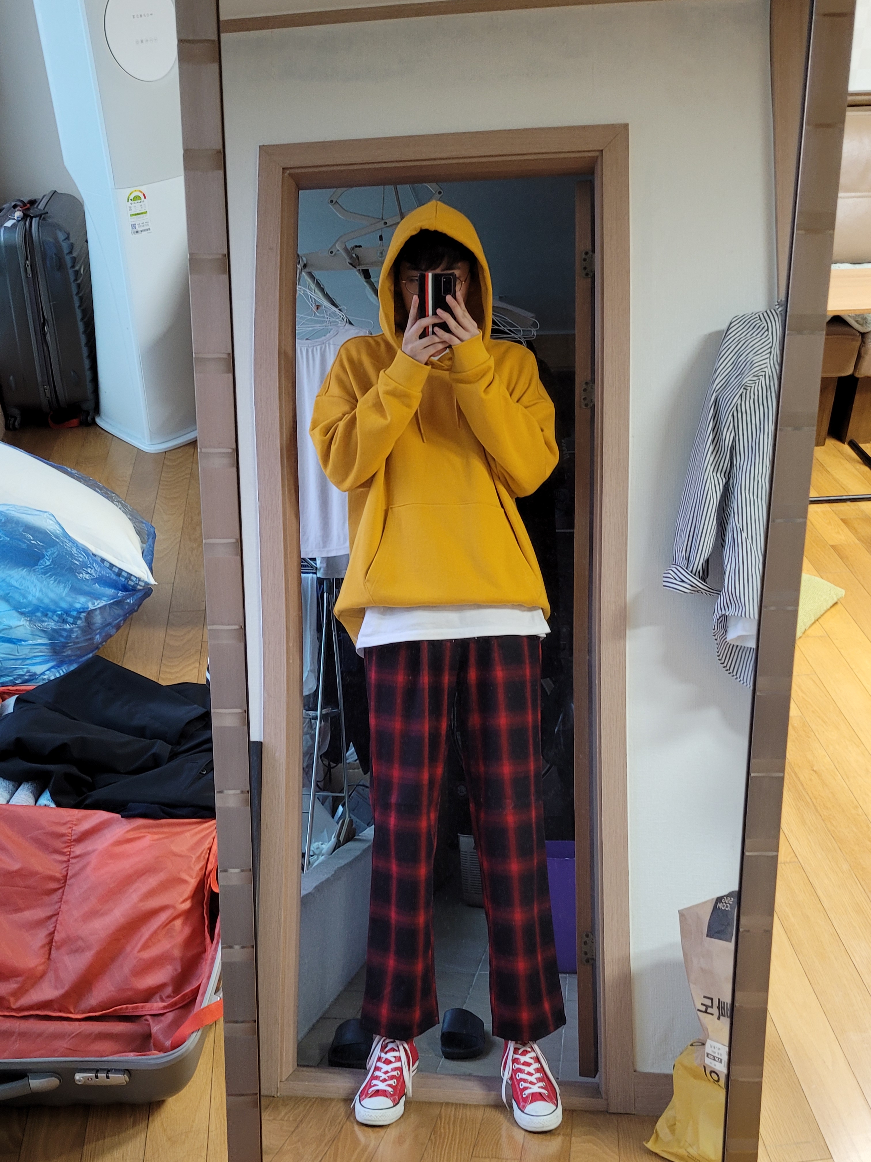Converse Chuck Taylor All Star Core High Red 착용 스타일 - 2