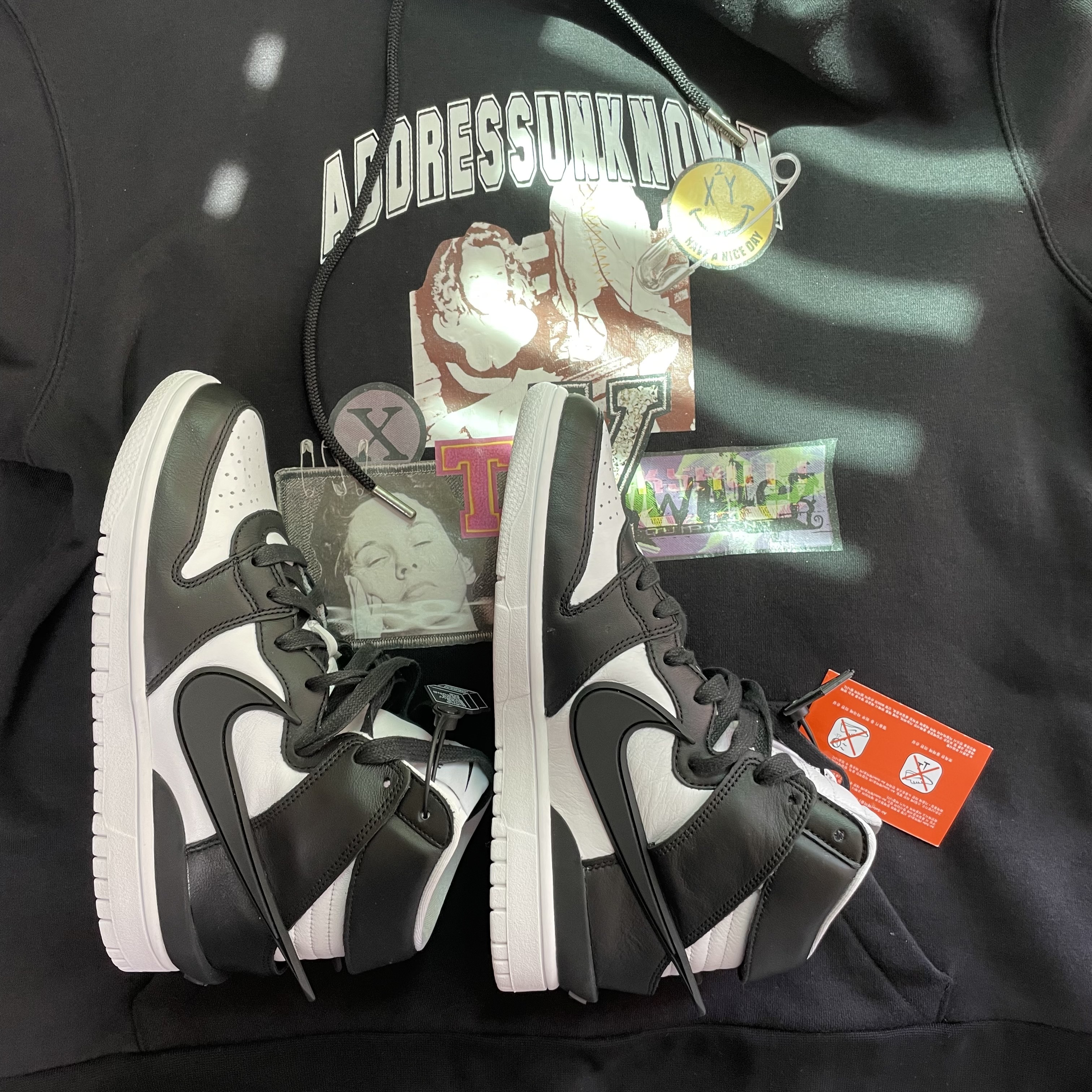 Nike x Ambush Dunk High Black 착용 스타일 - 1