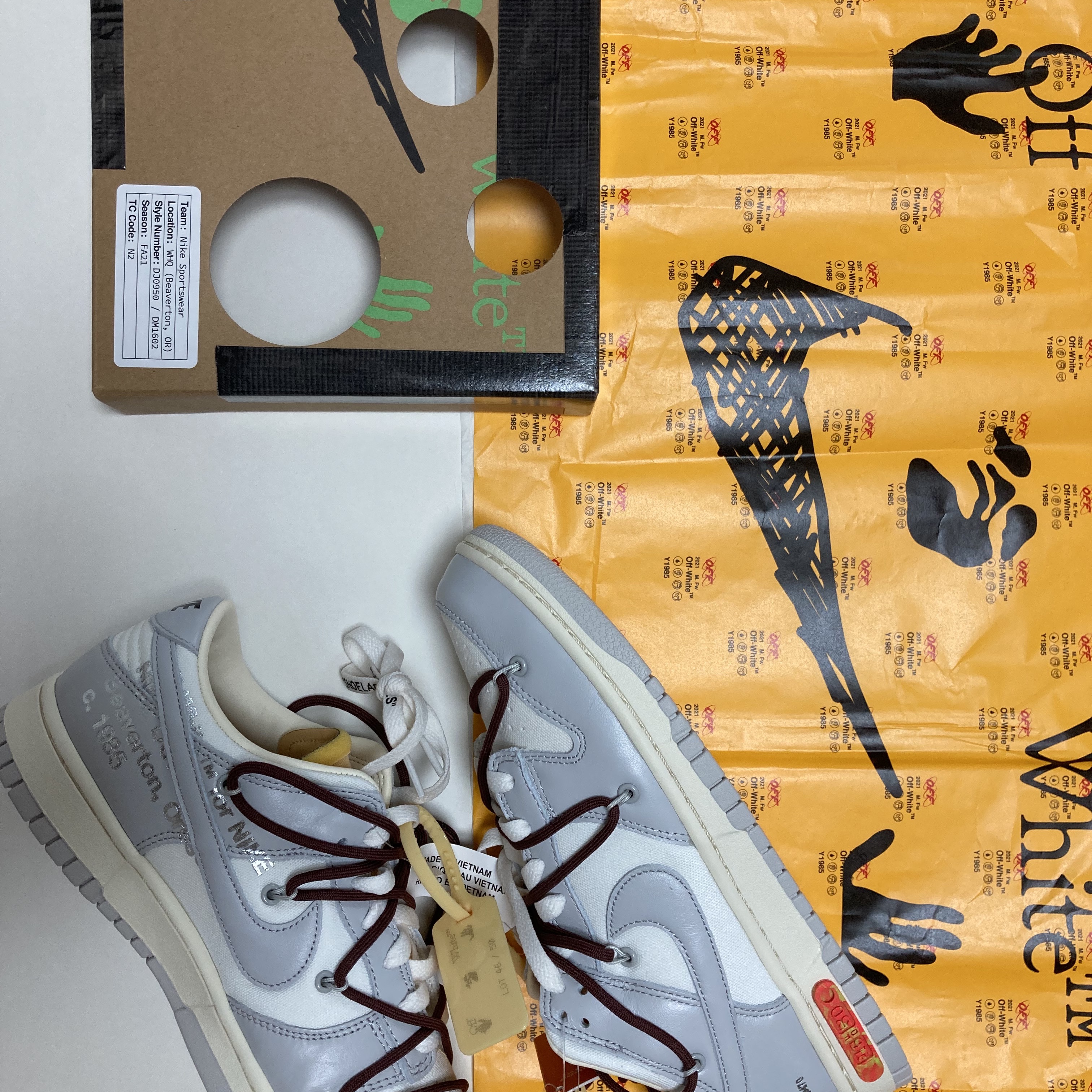 Nike x Off-White Dunk Low The 50 - Lot 46 착용 스타일 - 1