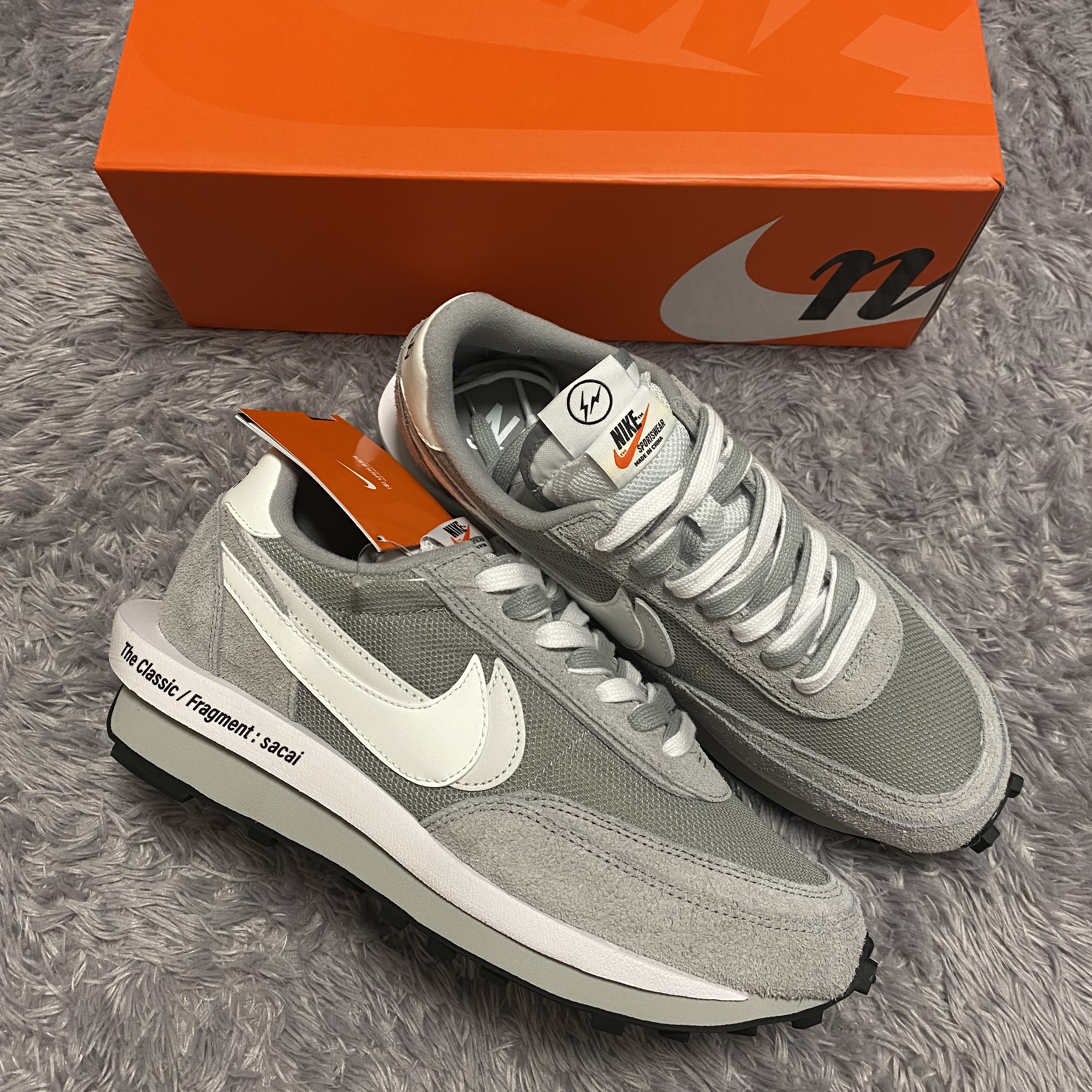 Nike x Sacai x Fragment LDWaffle Light Smoke Grey 착용 스타일