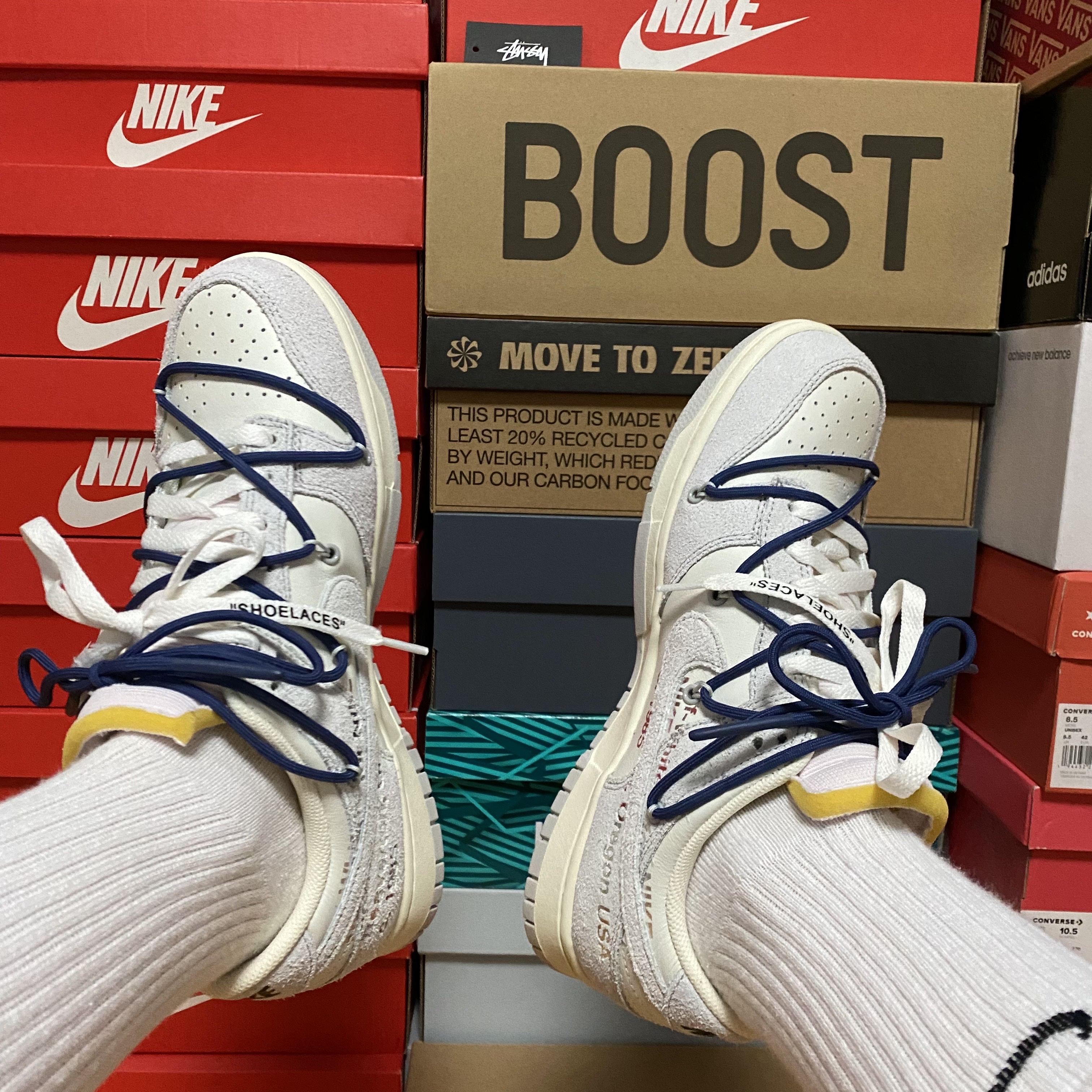 Nike x Off-White Dunk Low The 50 - Lot 18 착용 스타일 - 3