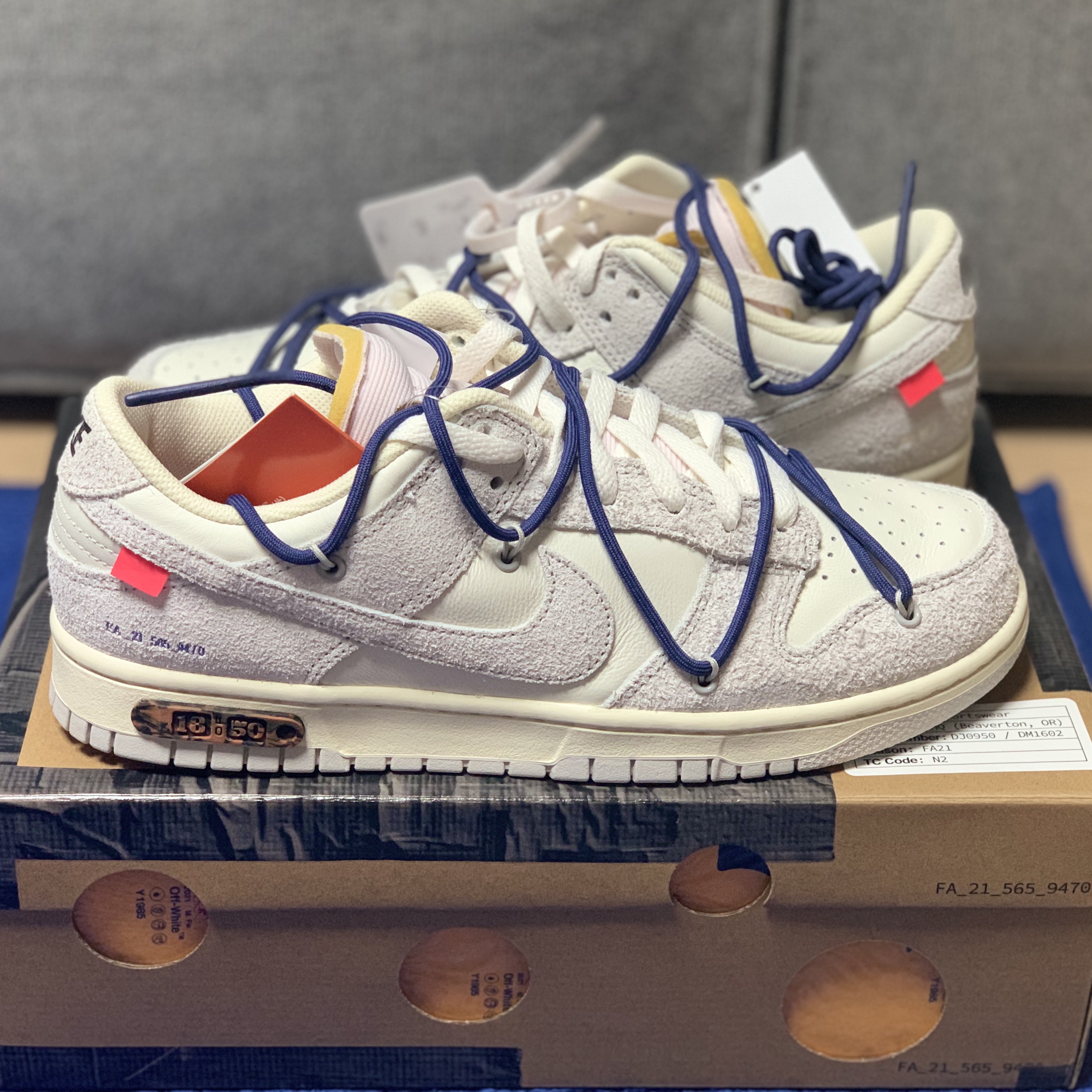 Nike x Off-White Dunk Low The 50 - Lot 18 착용 스타일 - 1