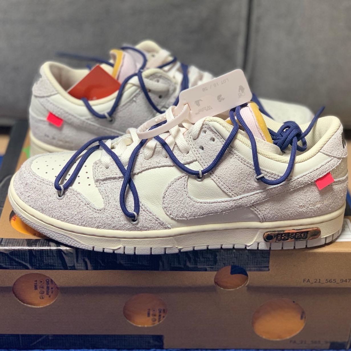Nike x Off-White Dunk Low The 50 - Lot 18 착용 스타일 - 2