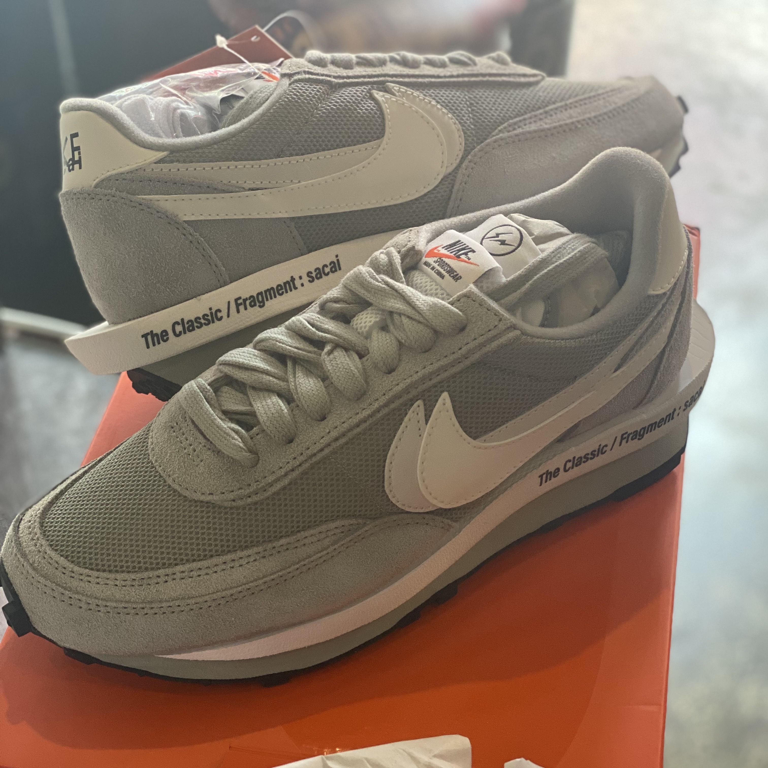 Nike x Sacai x Fragment LDWaffle Light Smoke Grey 착용 스타일
