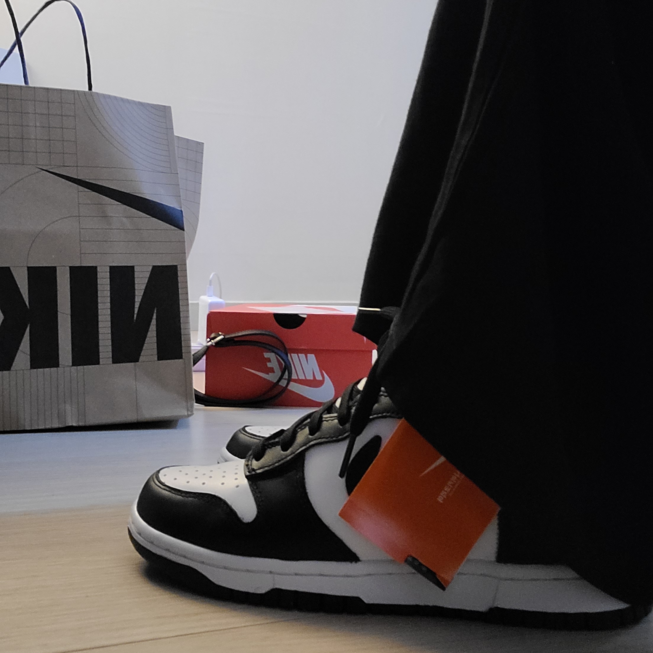 Nike Dunk High Retro Black and White, (W) Nike Dunk High Black and White 착용 스타일 - 5