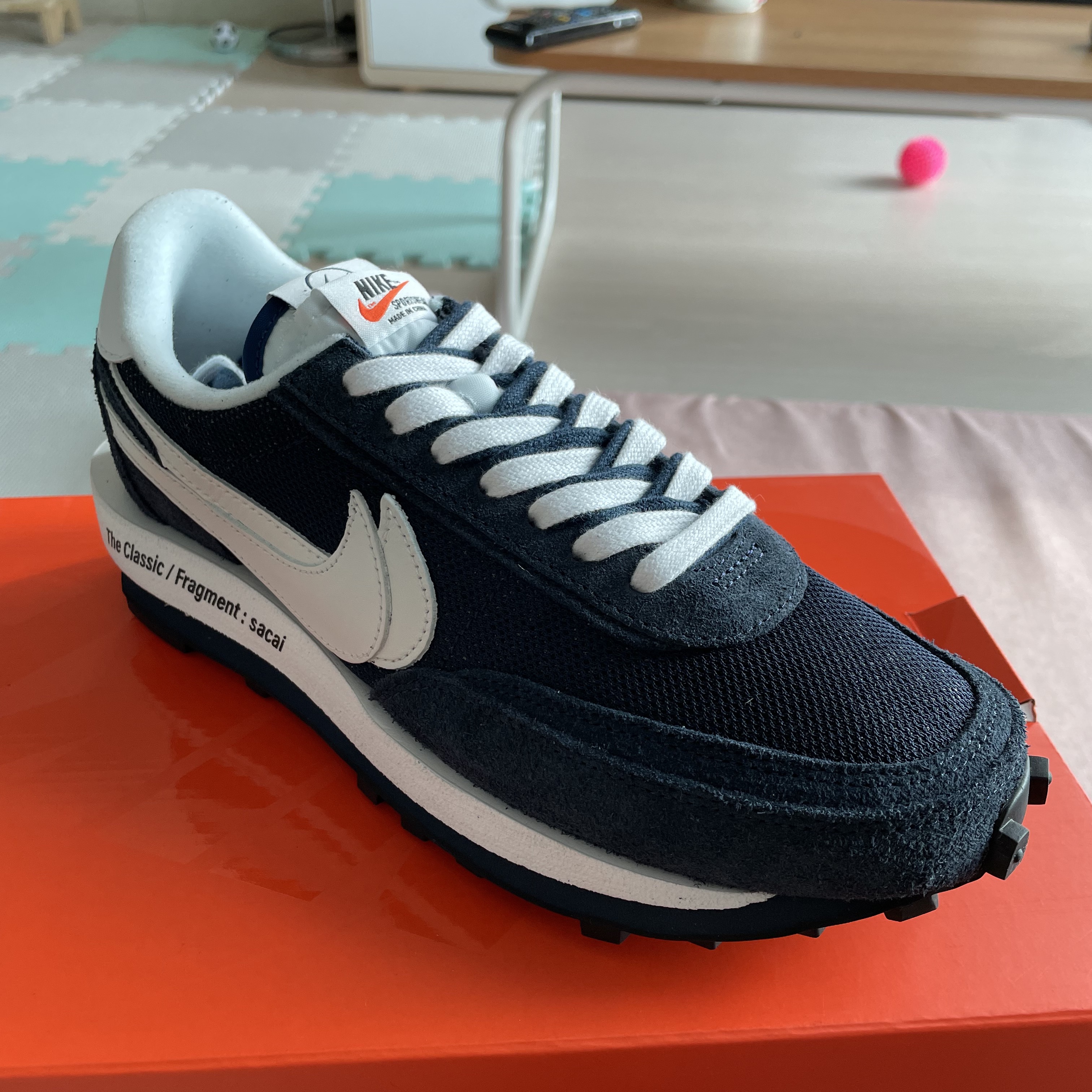 Nike x Sacai x Fragment LDWaffle Blackened Blue 착용 스타일 - 1