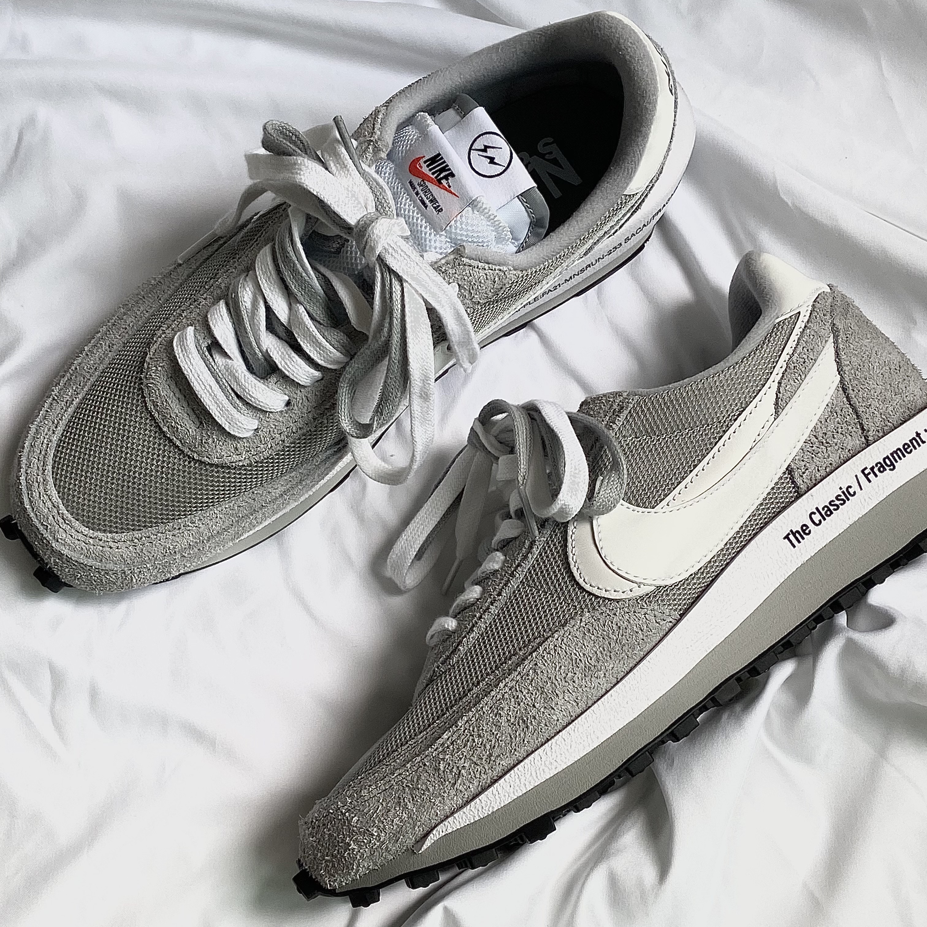Nike x Sacai x Fragment LDWaffle Light Smoke Grey 착용 스타일