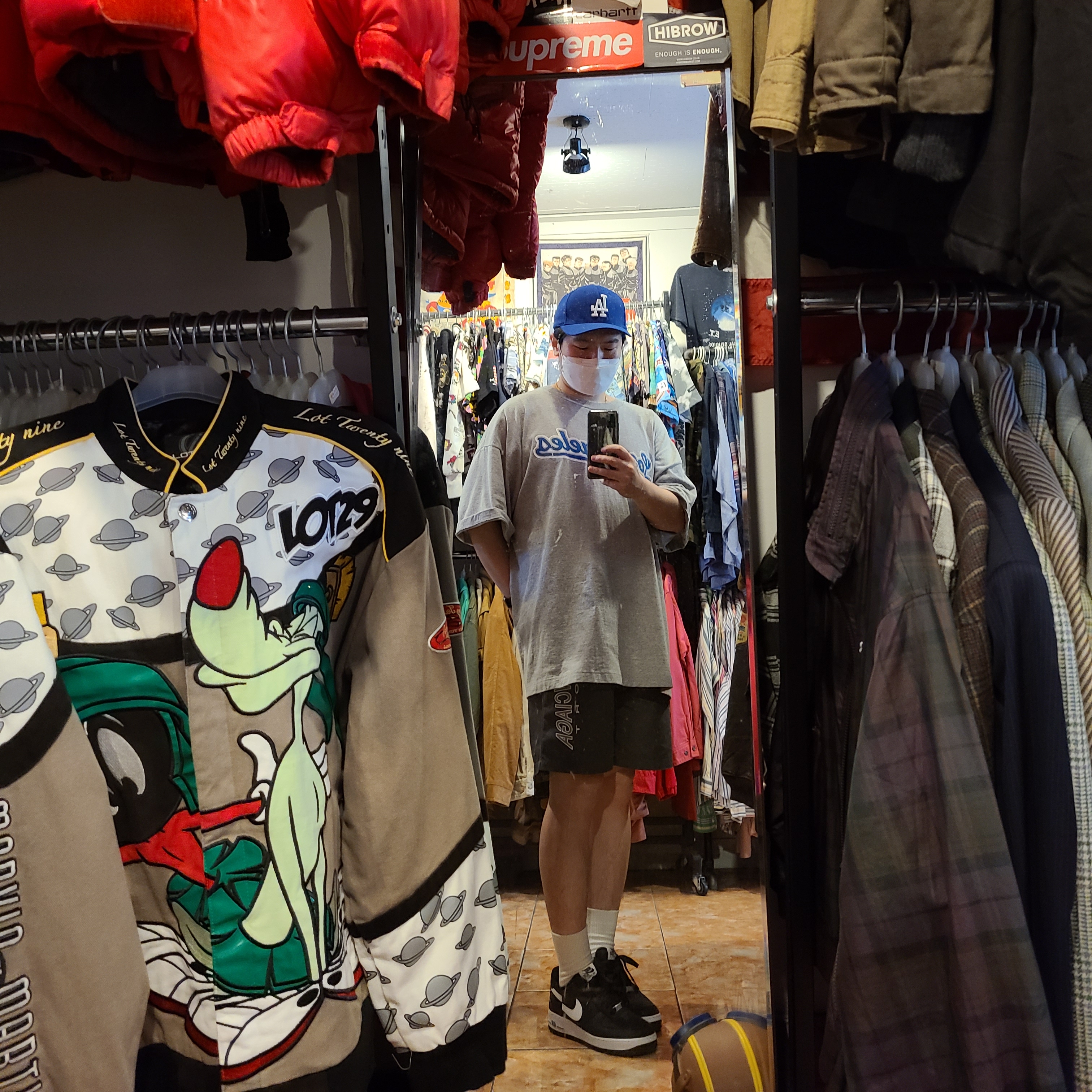 Nike x Comme des Garcons Shirt x Supreme Air Force 1 Low 2018 착용 스타일