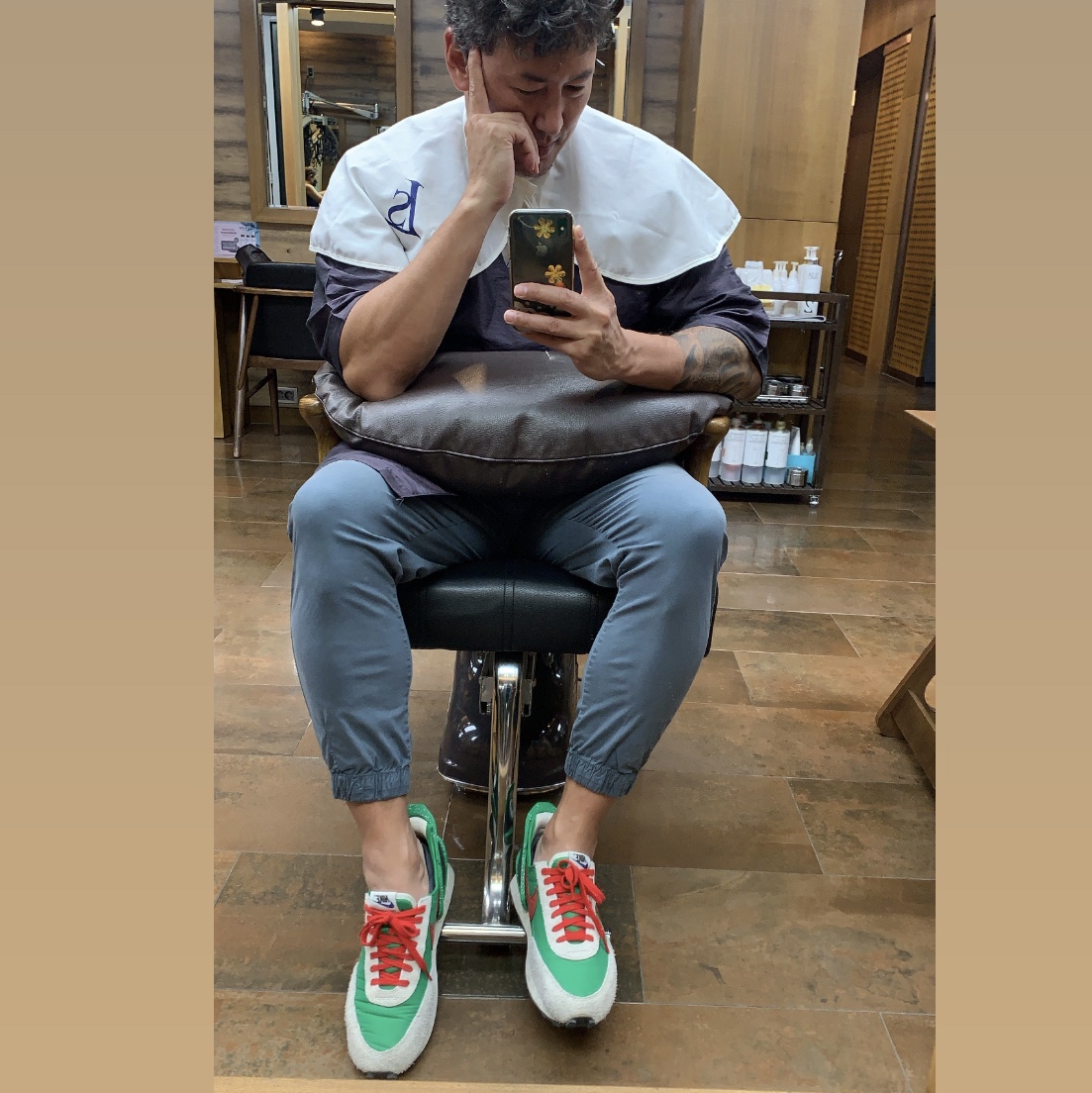 (W) Nike x Undercover Daybreak Lucky Green Red 착용 스타일