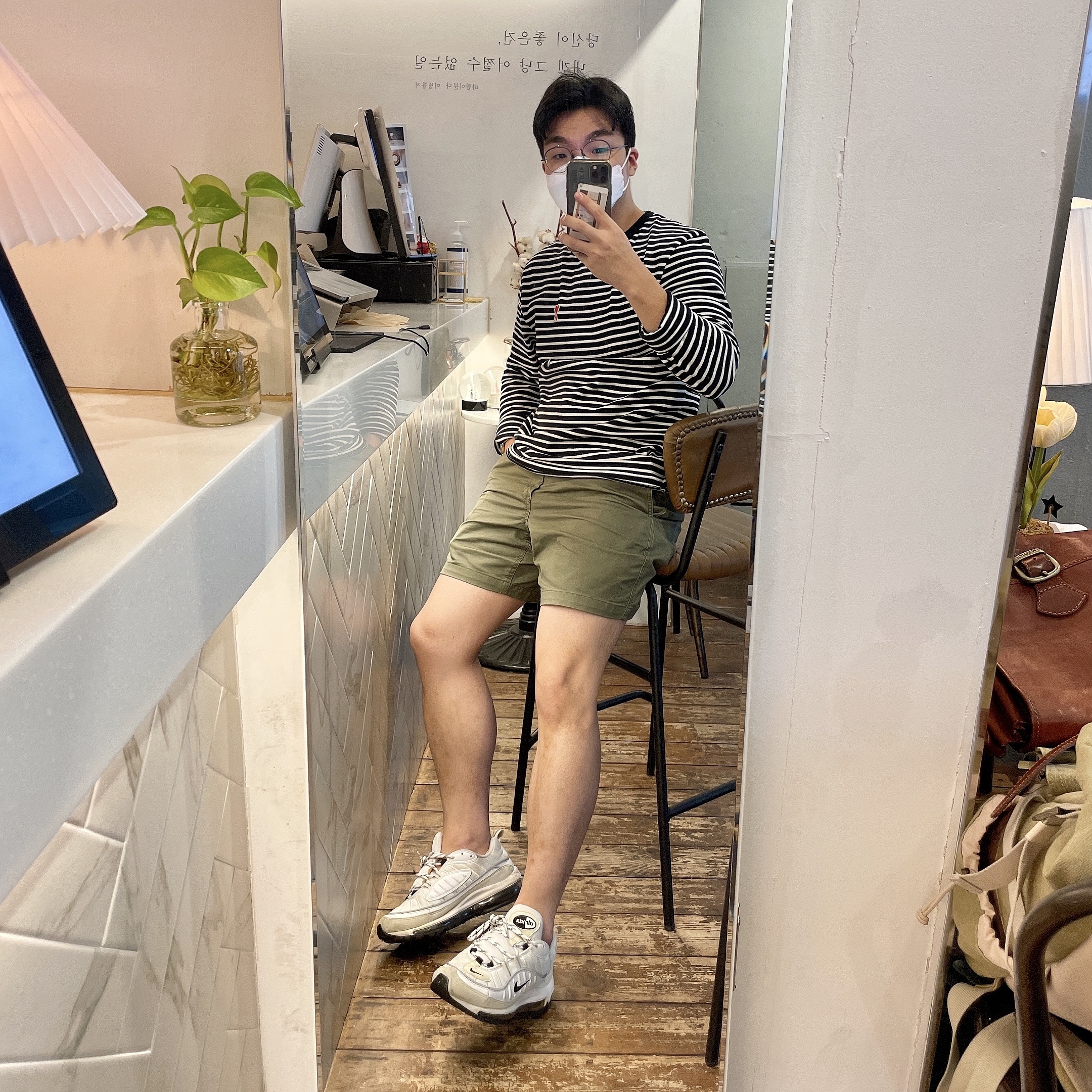 (W) Nike Air Max 98 Fossil 착용 스타일